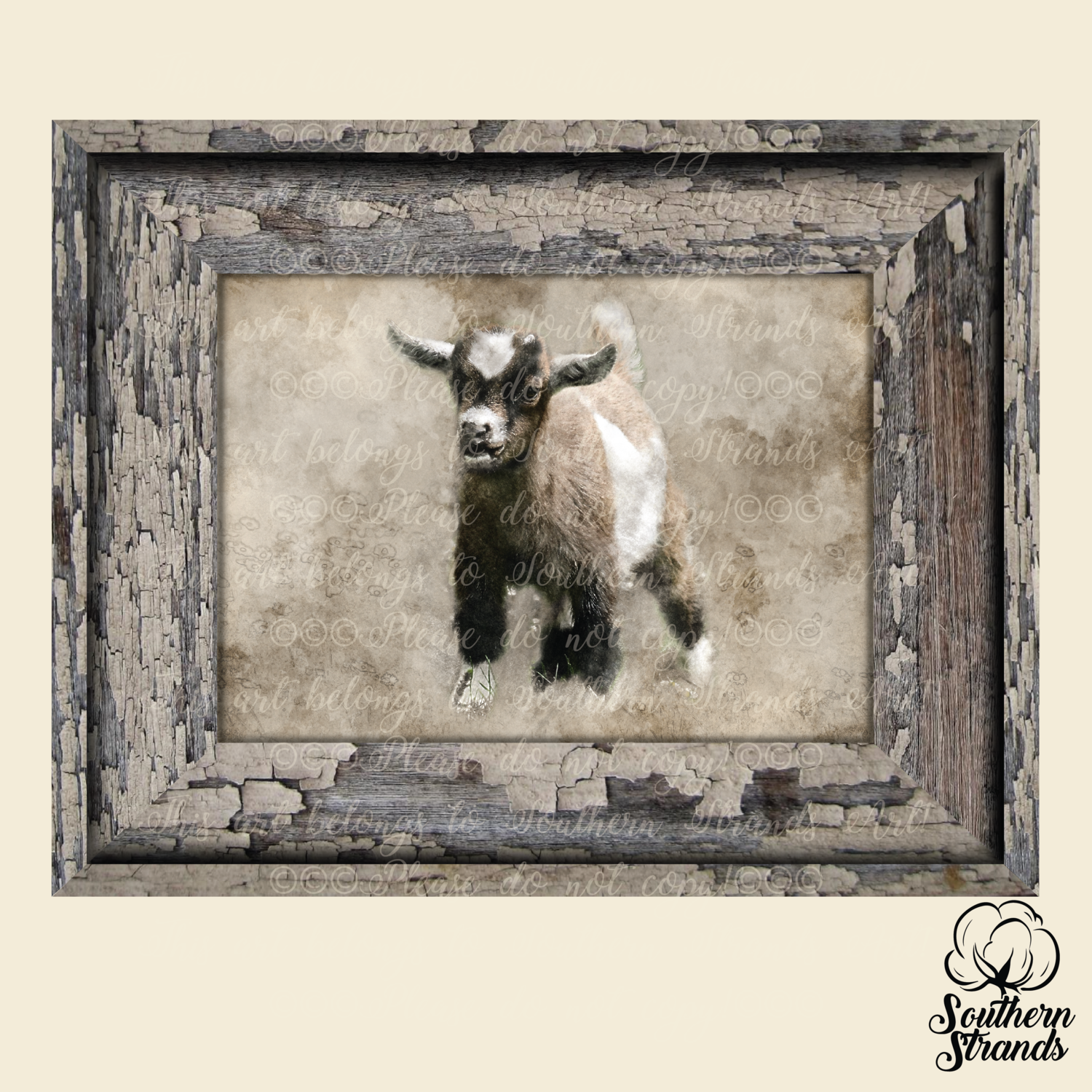 Vintage Farm Baby Goat Framed | DIGITAL DESIGN