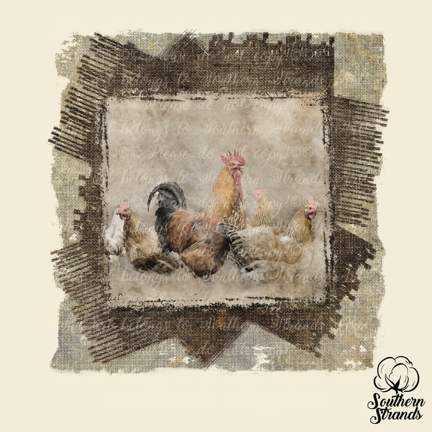Vintage Farm Chickens | DIGITAL DESIGN