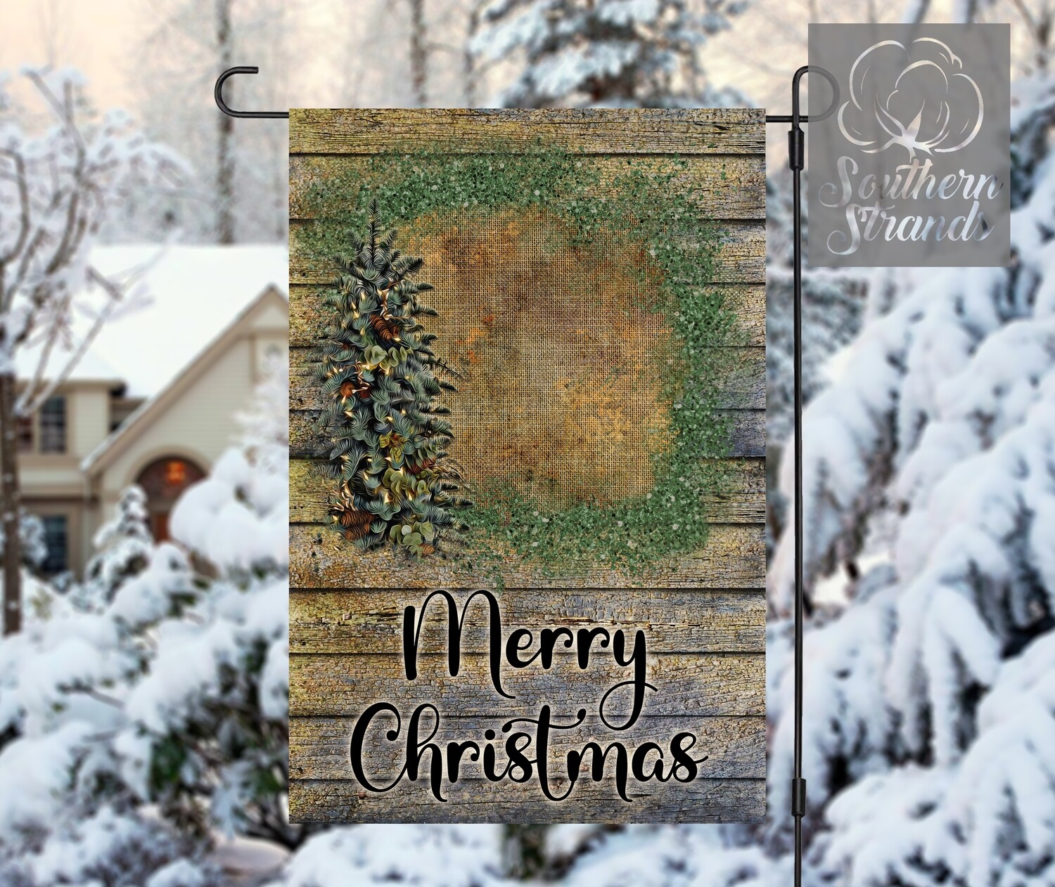 Christmas Tree Splash GREEN Garden Flag - Add Your Own Words - 12x18 | DIGITAL DESIGN