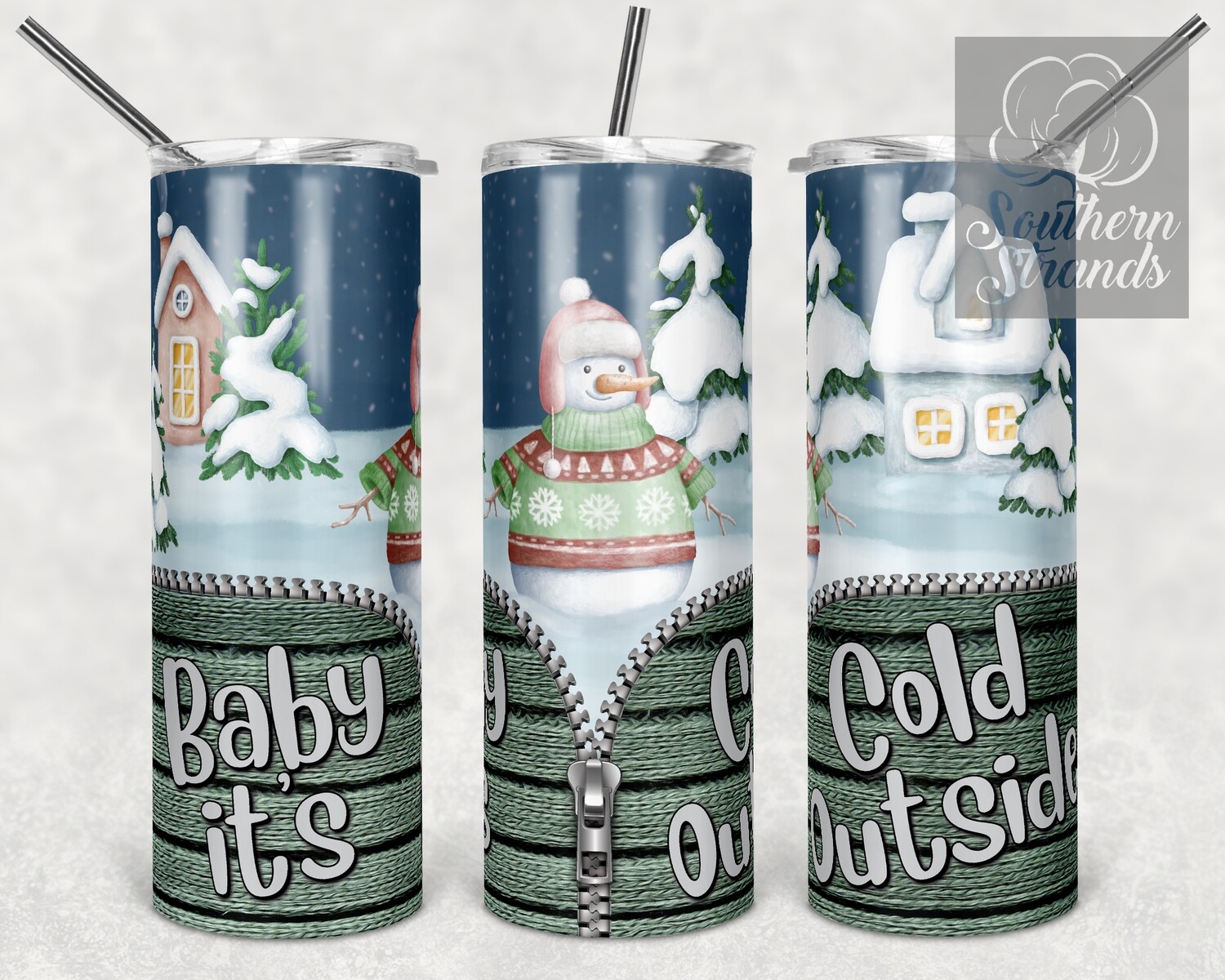 Zipper Snowman- Baby Its Cold - Tumbler | DIGITAL DESIGN