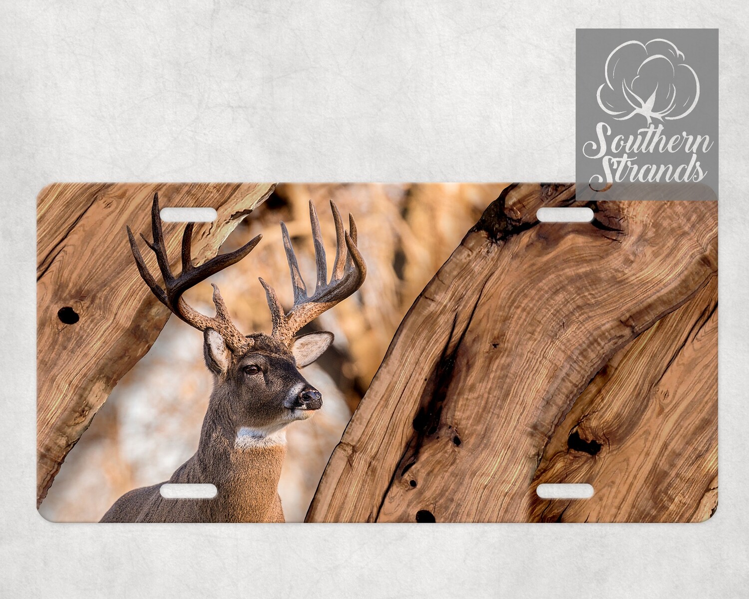 Live Edge Wood - Whitetail Deer License Plate | DIGITAL DESIGN