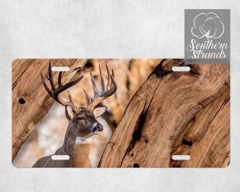 Live Edge Wood - Whitetail Deer License Plate | DIGITAL DESIGN