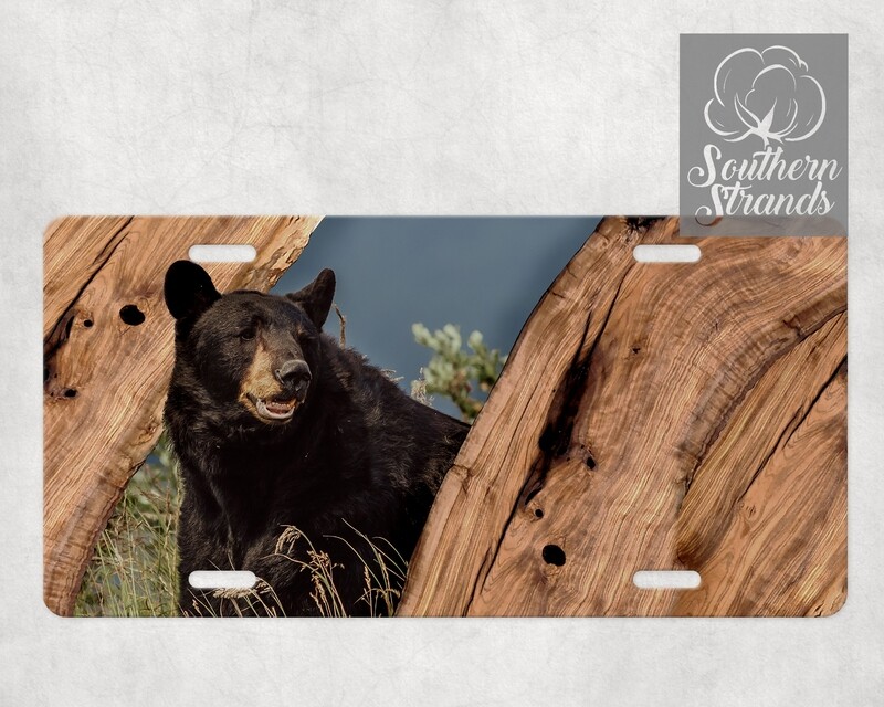 Live Edge Wood - Black Bear License Plate | DIGITAL DESIGN