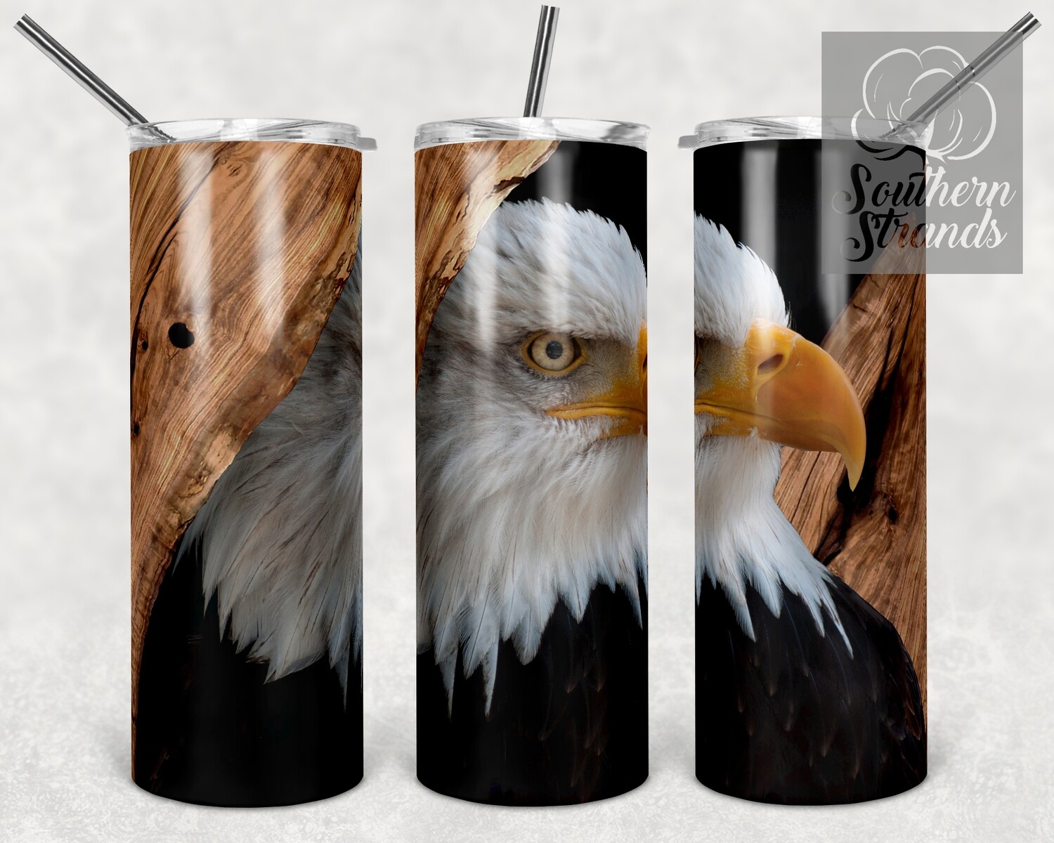 Live Edge Wood - Authentic American Eagle - Tumbler | DIGITAL DESIGN