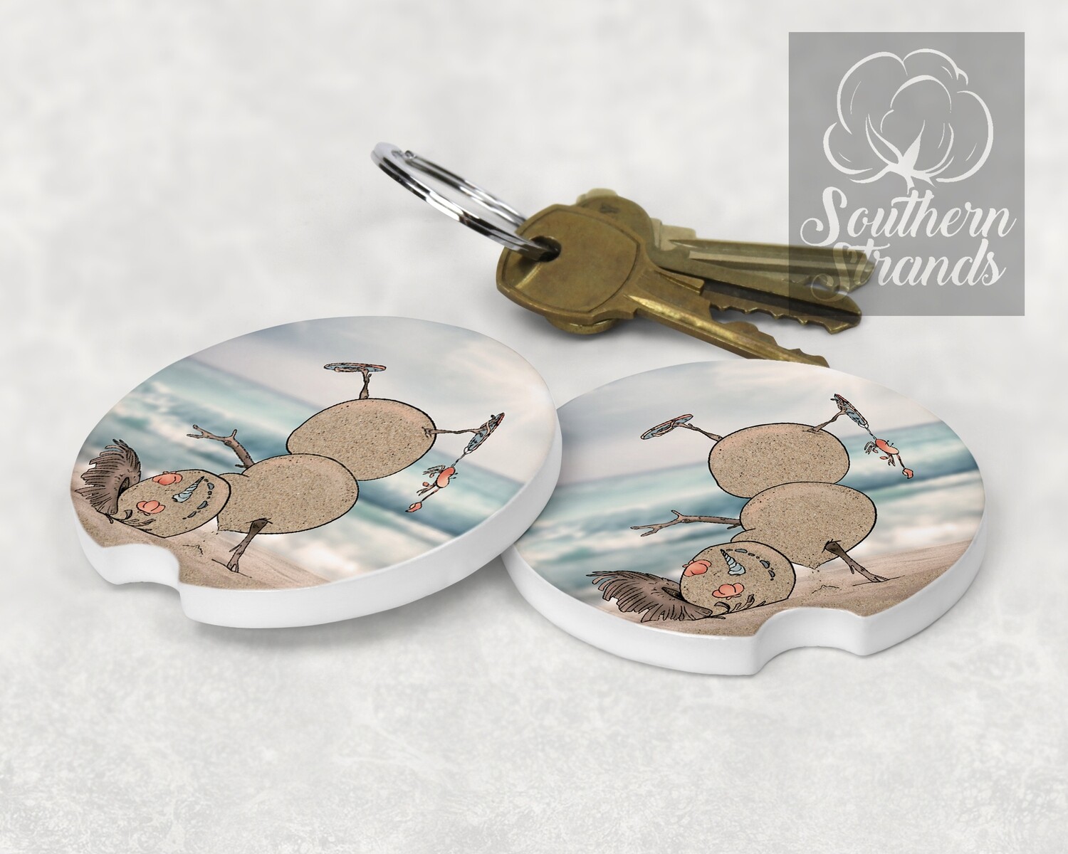 Sandy Snowman Coasters - Round and Square | DIGITAL DESIGN