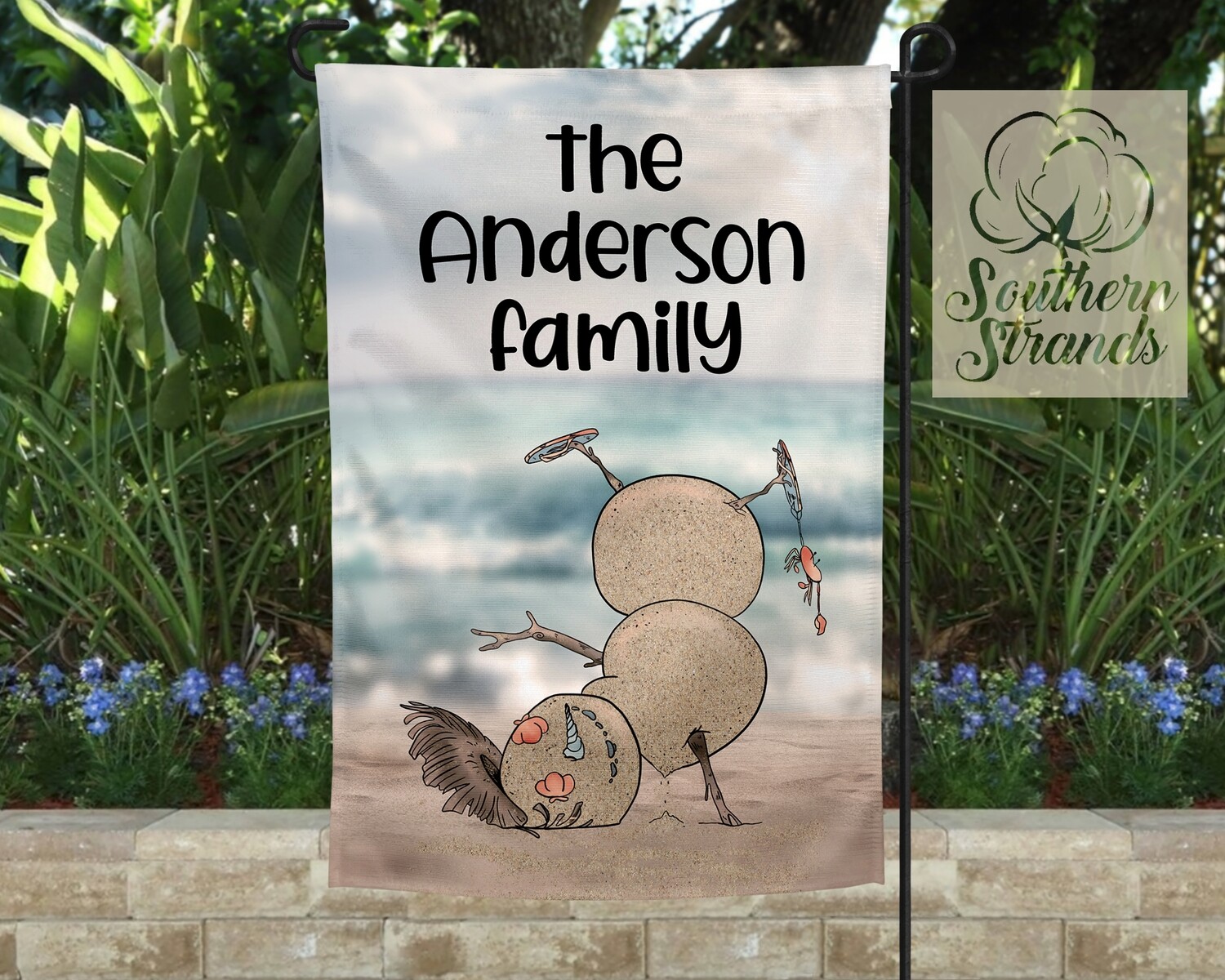 Sandy Snowman Garden Flag | DIGITAL DESIGN