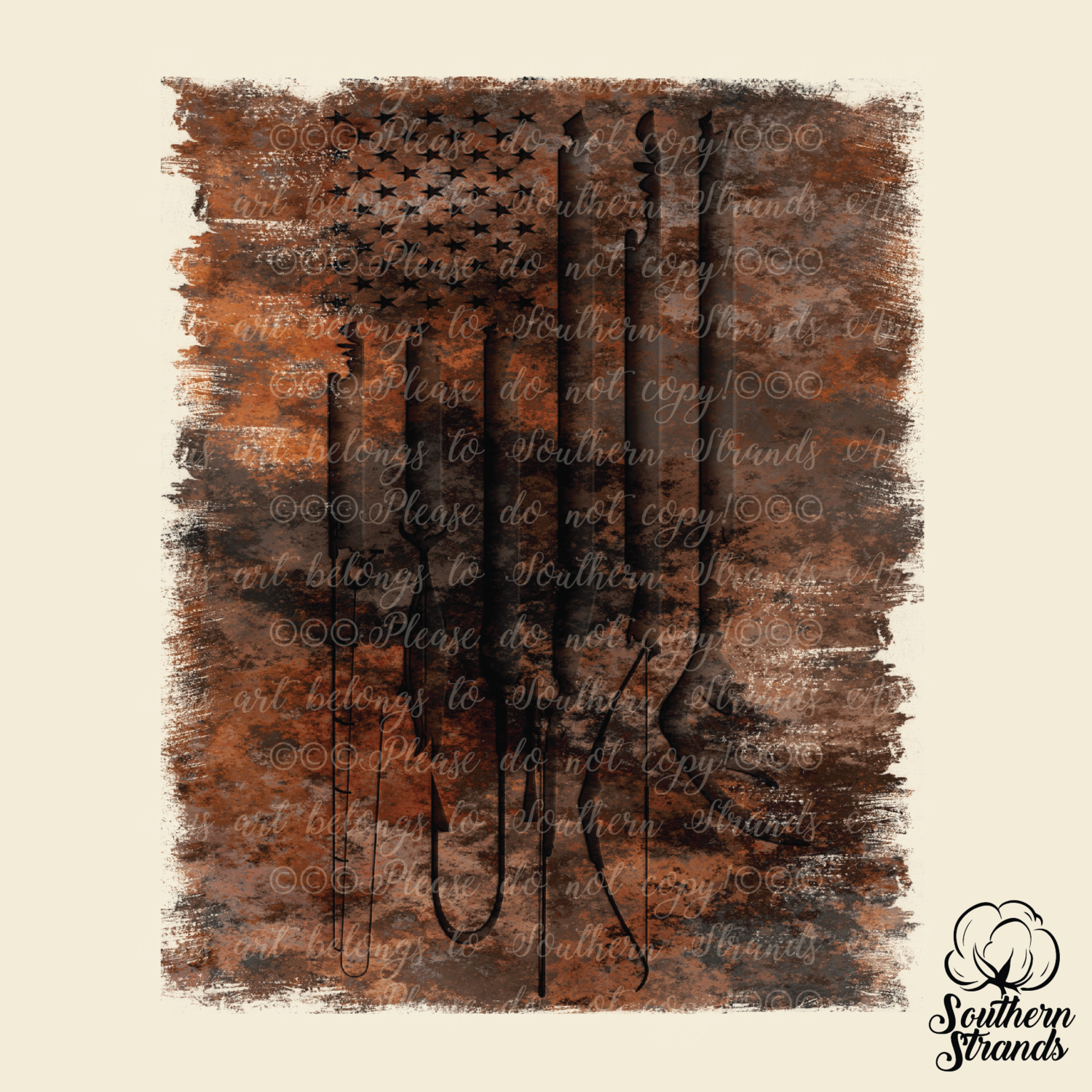 Rusty Hunting Fishing Flag | DIGITAL DESIGN