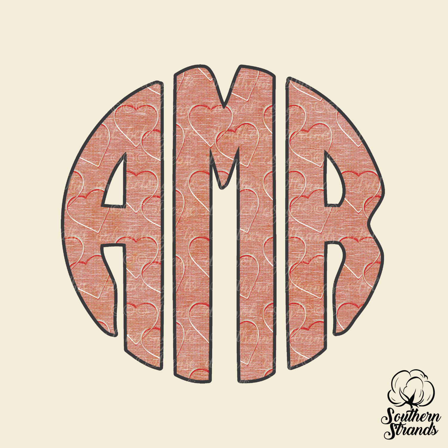 Hearts Circle Alpha Pink | DIGITAL DESIGN