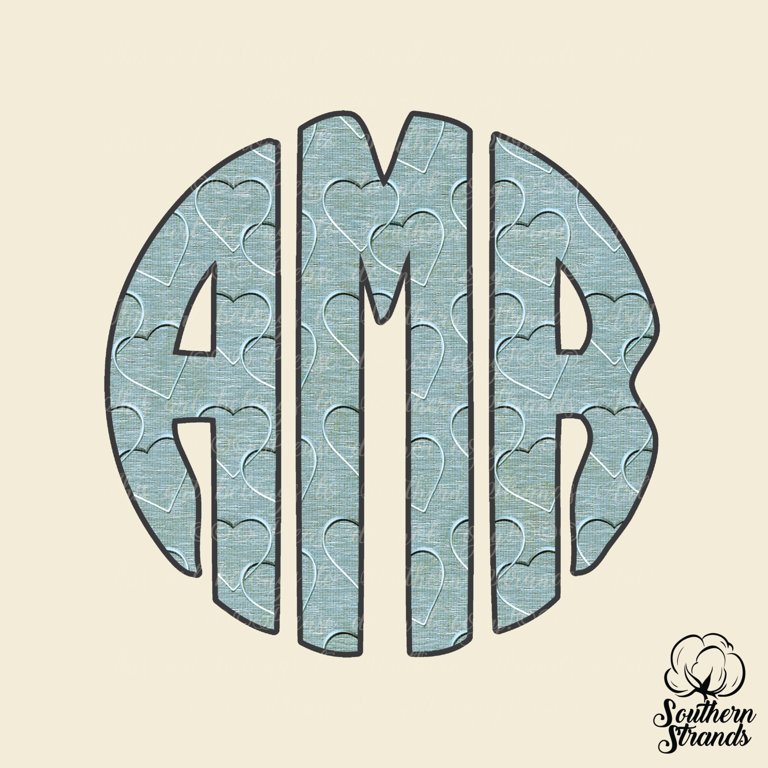 Hearts Circle Alpha Teal | DIGITAL DESIGN