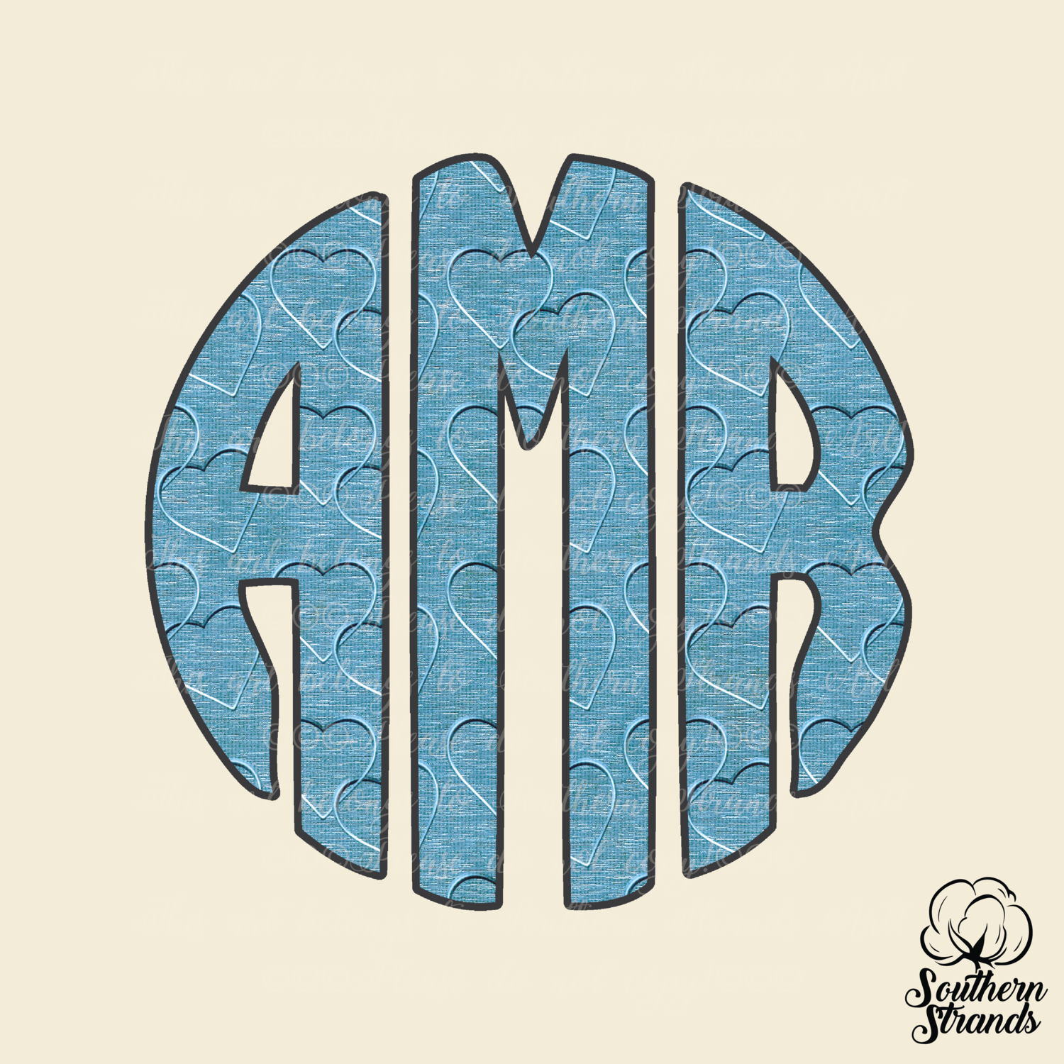 Hearts Circle Alpha Blue | DIGITAL DESIGN