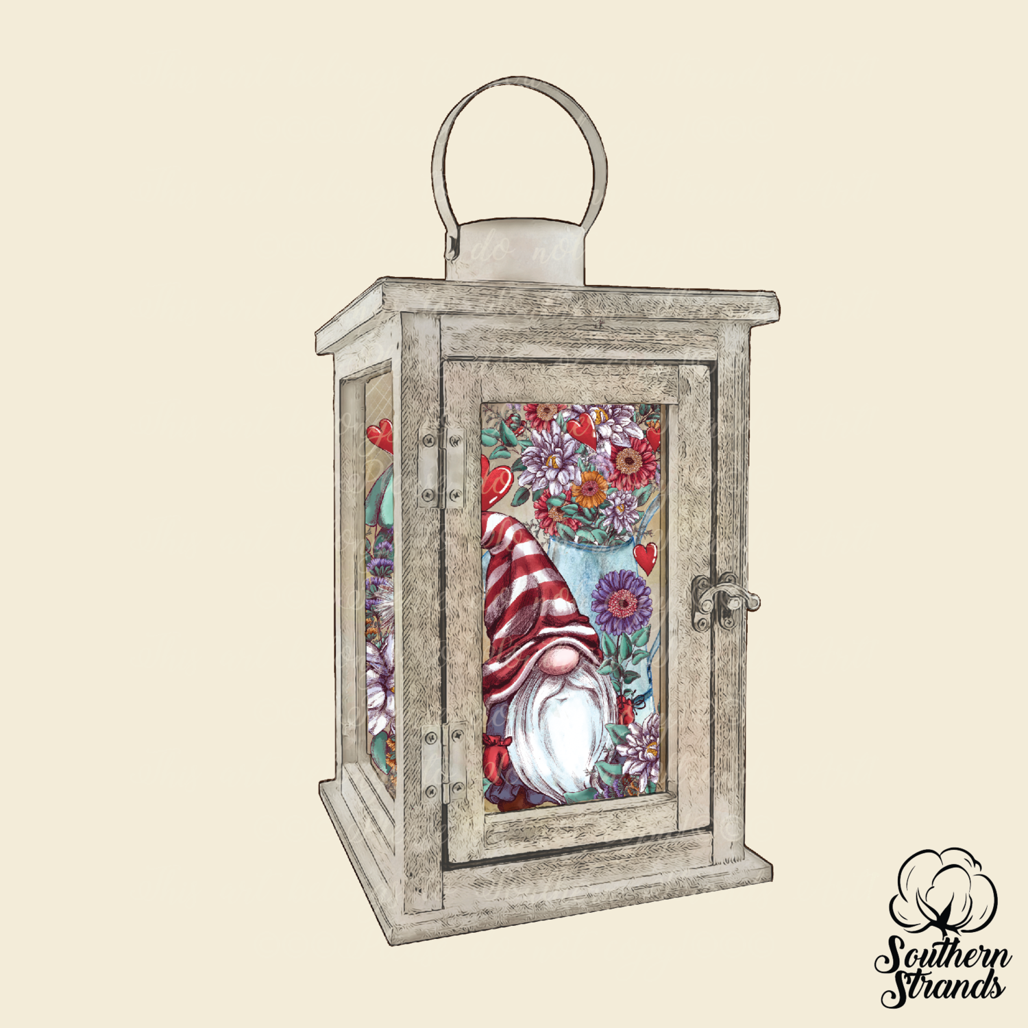 Gnome with Flowers Lantern Light | Standard Size and NEW Interchangeable Size with Inserts | DIGITAL DESIGN