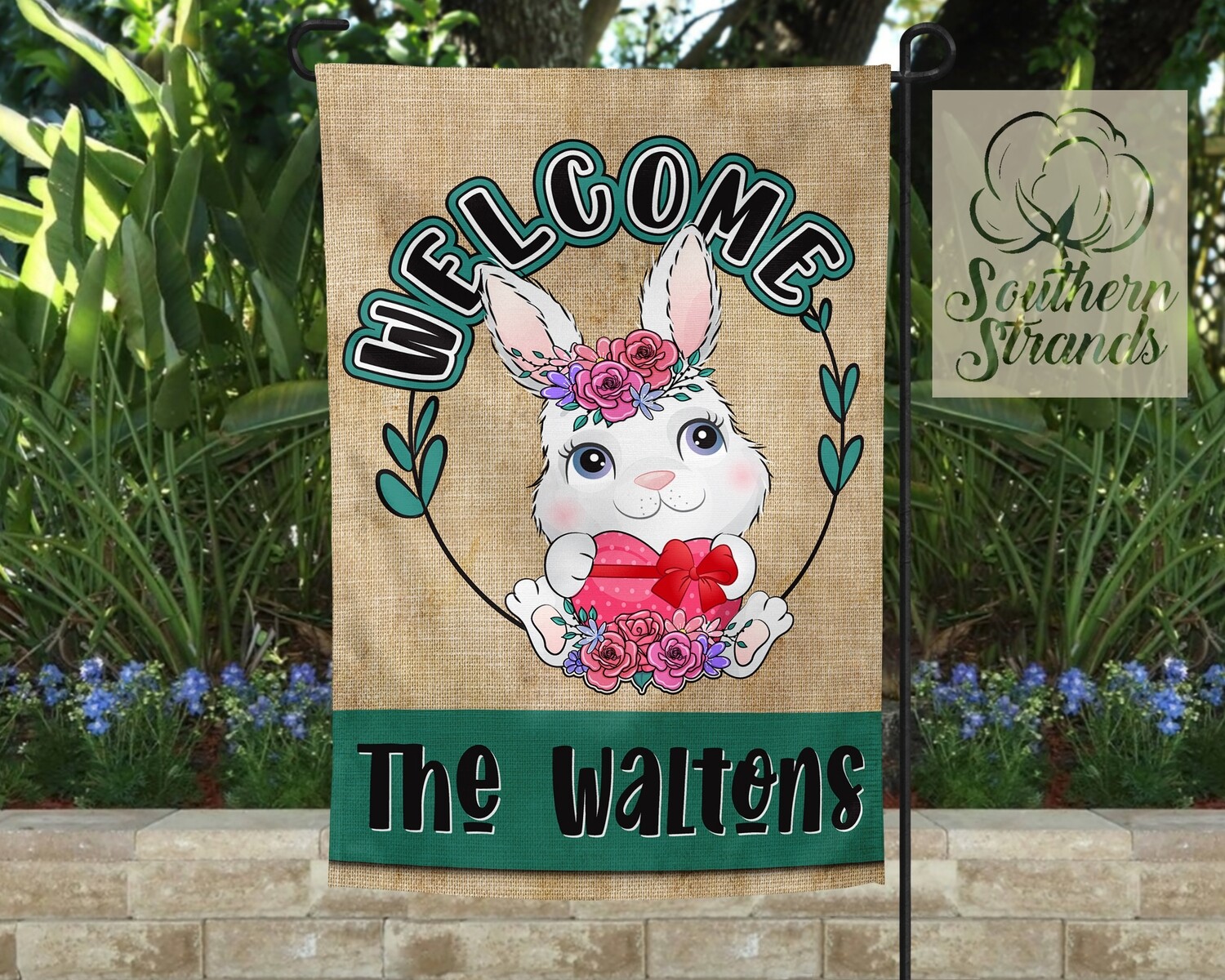 Welcome Easter Bunny Garden Flag 12x18 | DIGITAL DESIGN