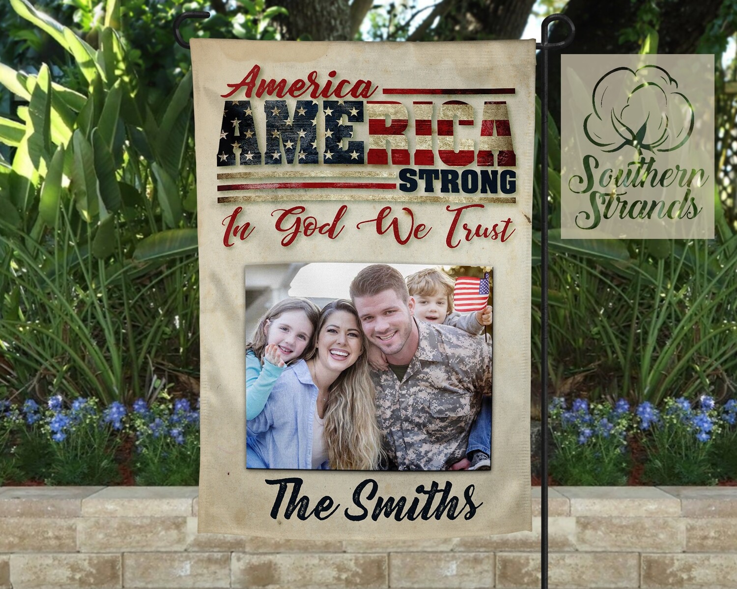 In God We Trust - America Strong Garden Flag 12x18 | DIGITAL DESIGN