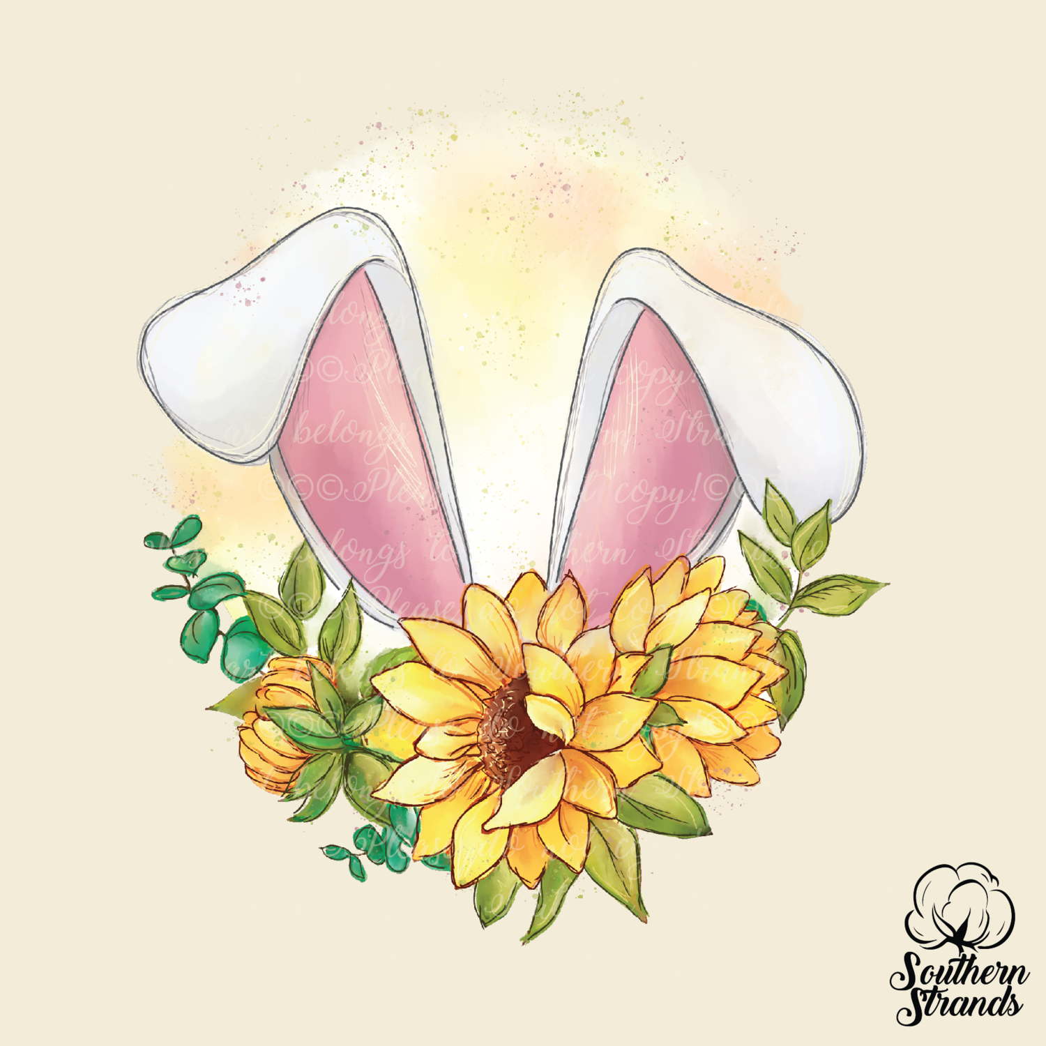 Sunflower Bunny Ears | DIGITAL DESIGN