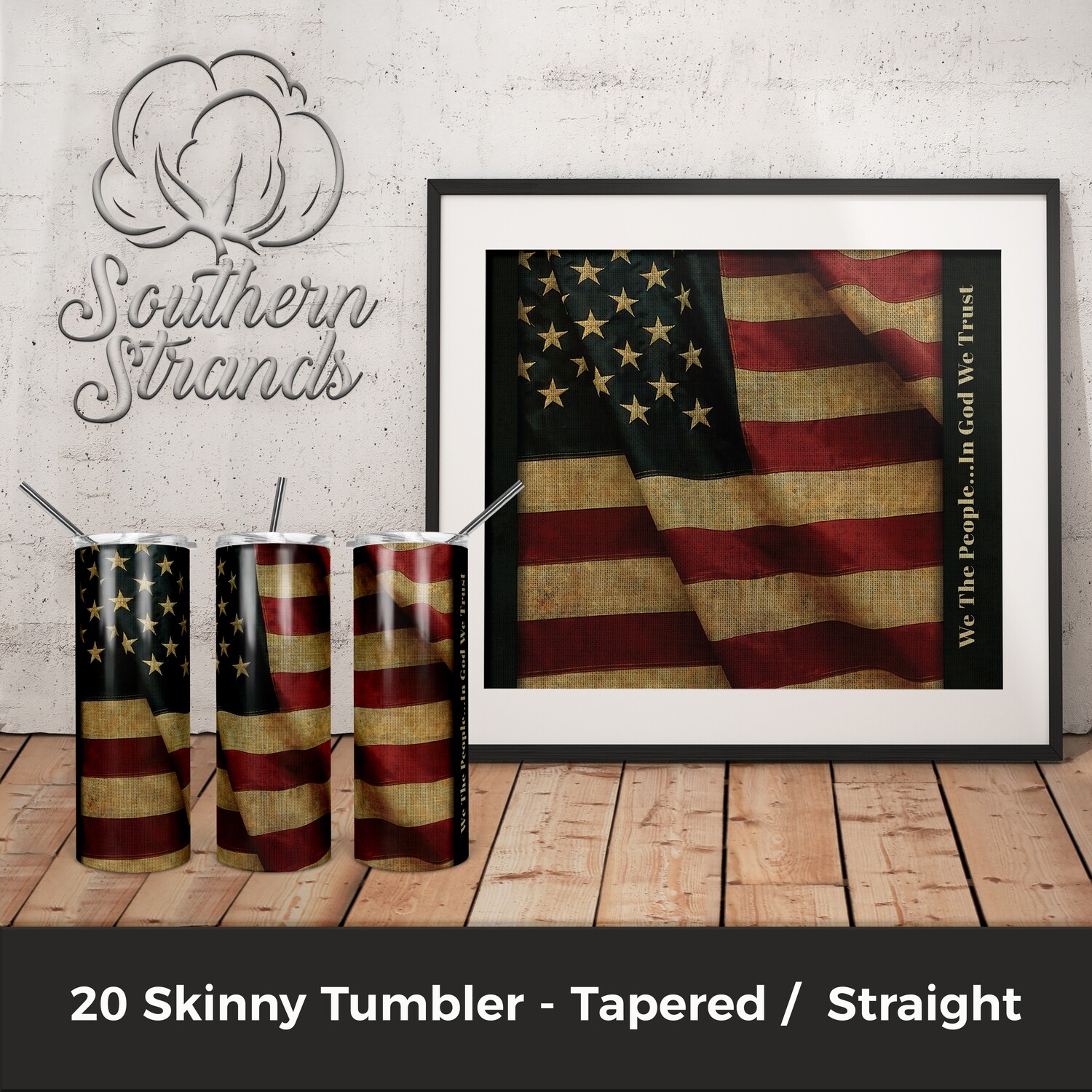 Vintage American Flag Tumbler | DIGITAL DESIGN