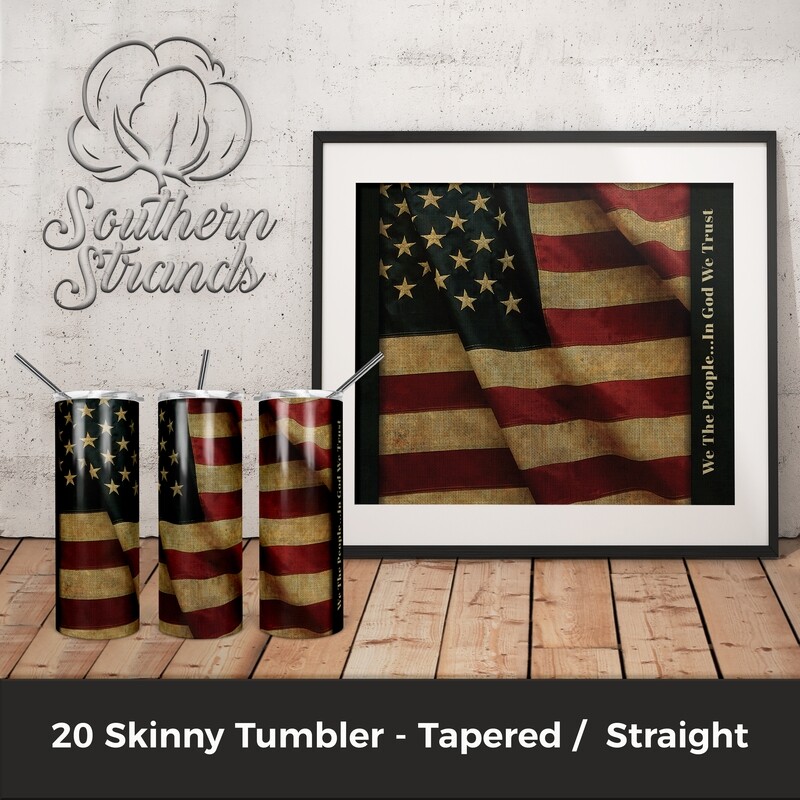 Vintage American Flag Tumbler | DIGITAL DESIGN