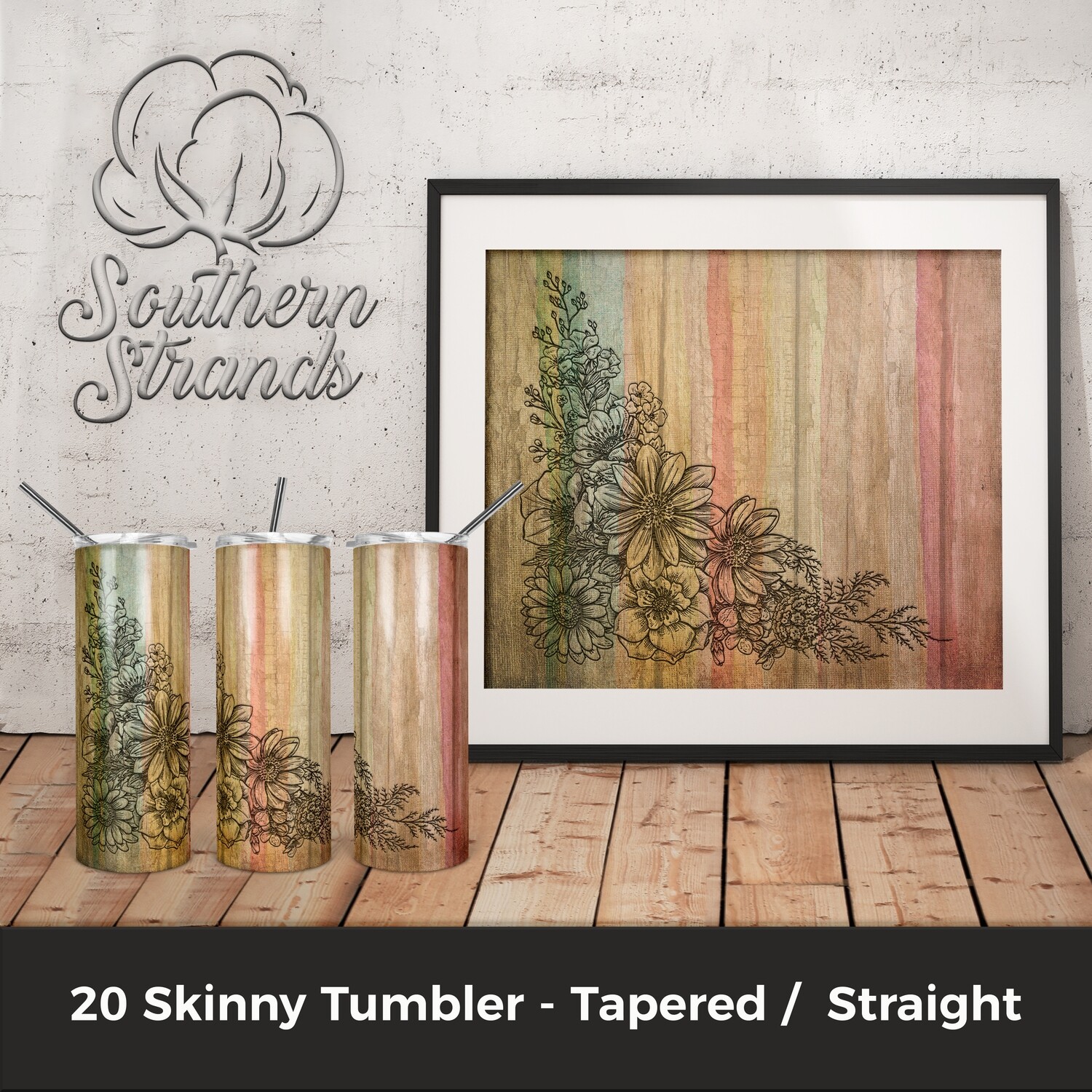 Carved Flowers Tumbler | DIGITAL DESIGN