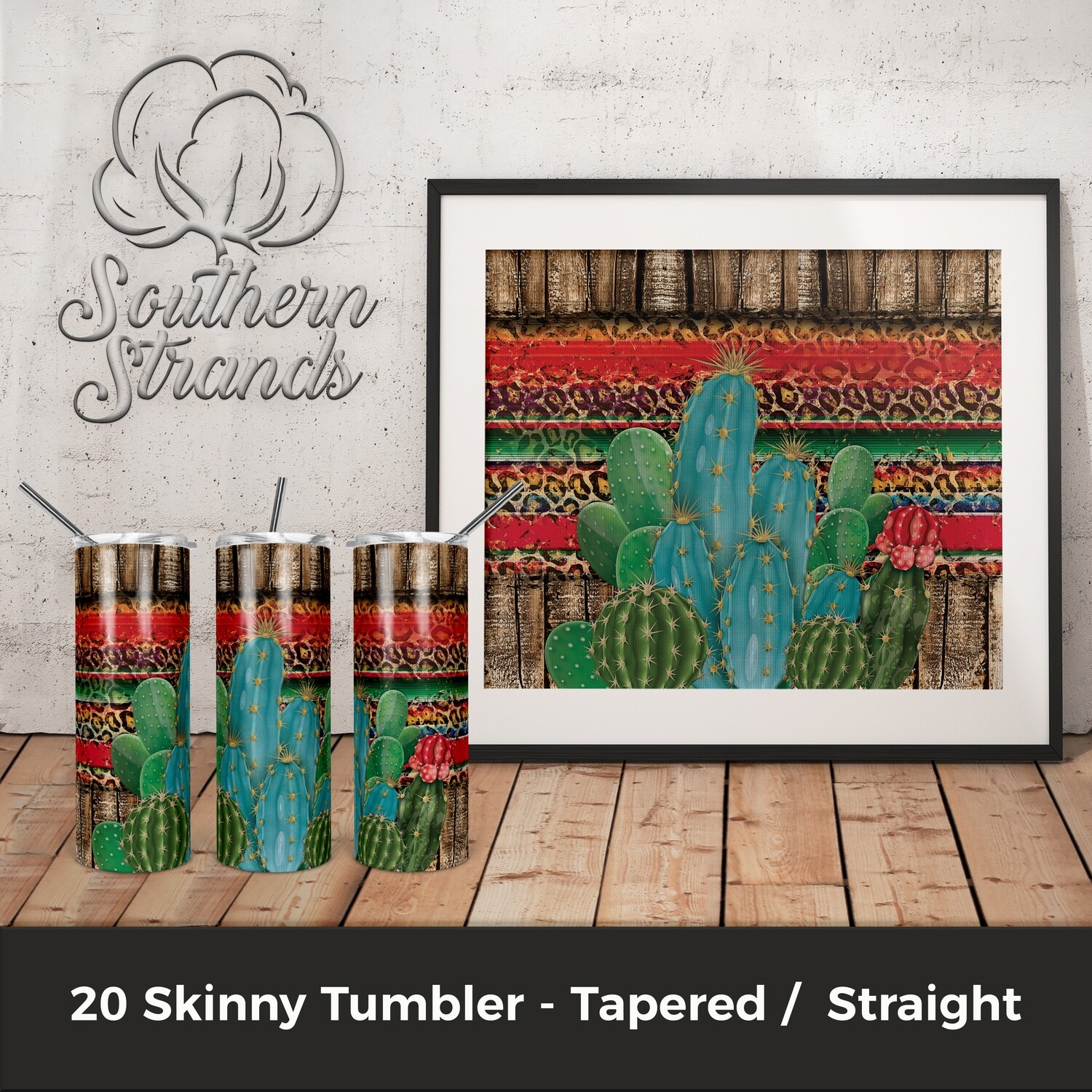 Serape Leopard and Cactus Tumbler | DIGITAL DESIGN