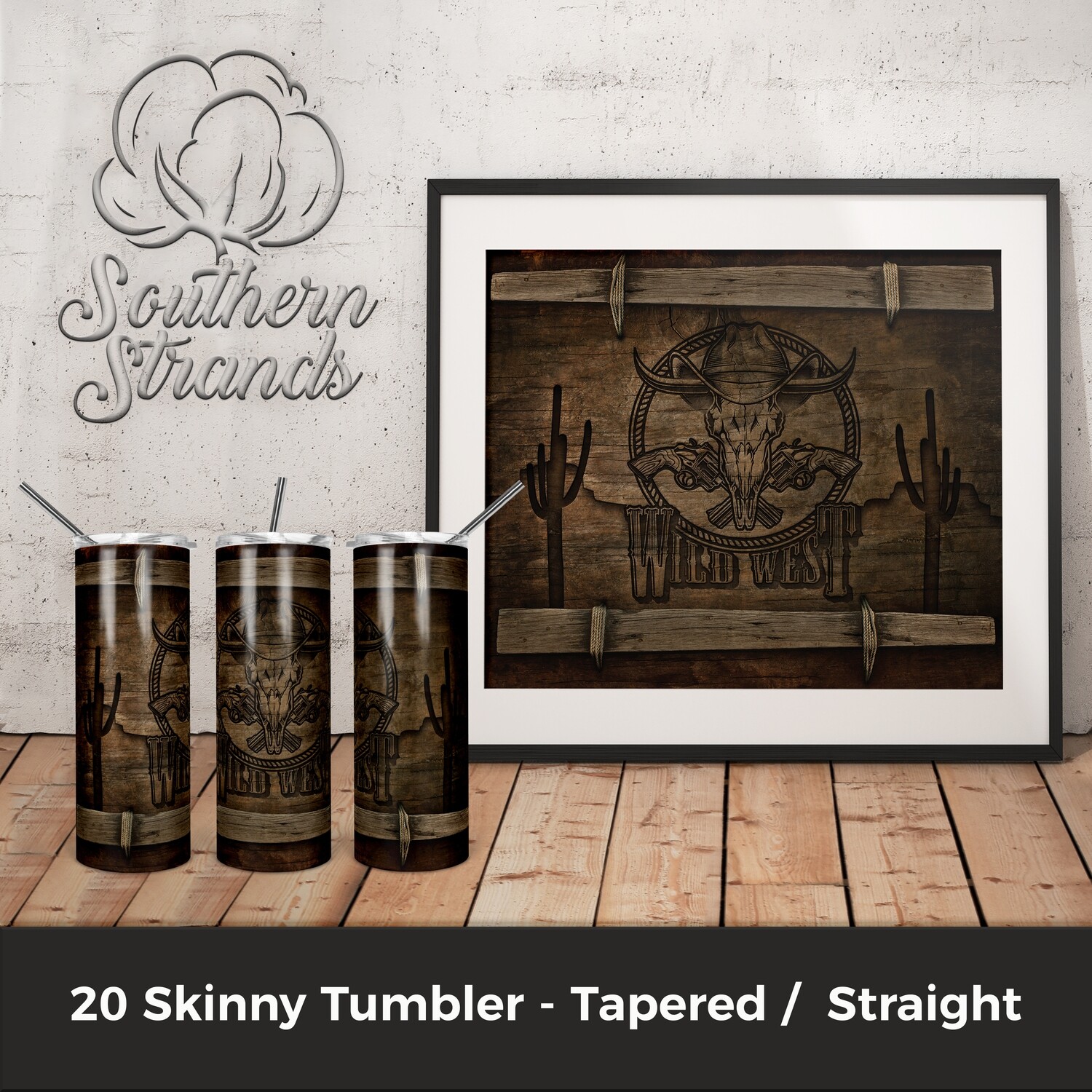 Carved Wild West Tumbler | DIGITAL DESIGN