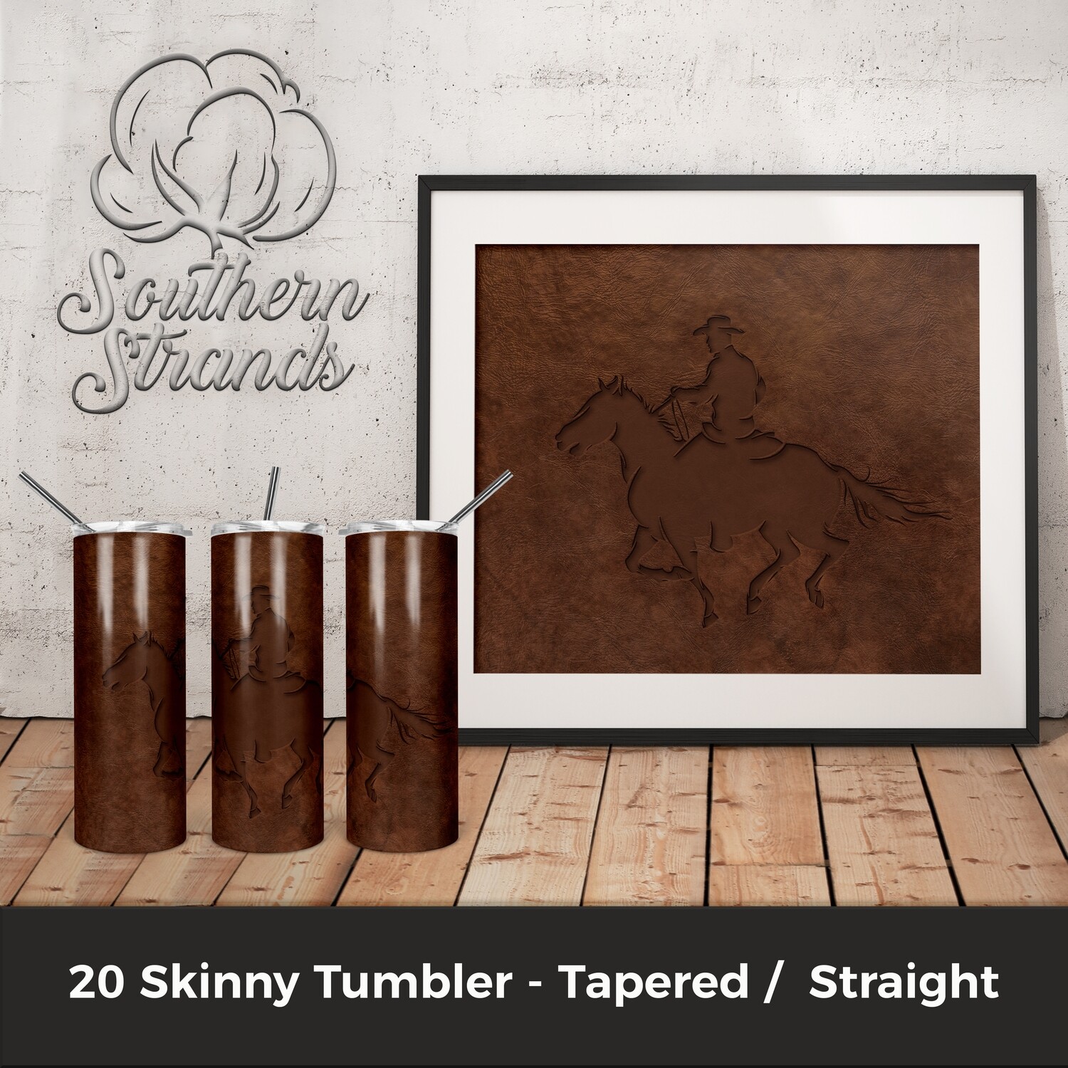 Stamped Leather Cowboy Tumbler | DIGITAL DESIGN