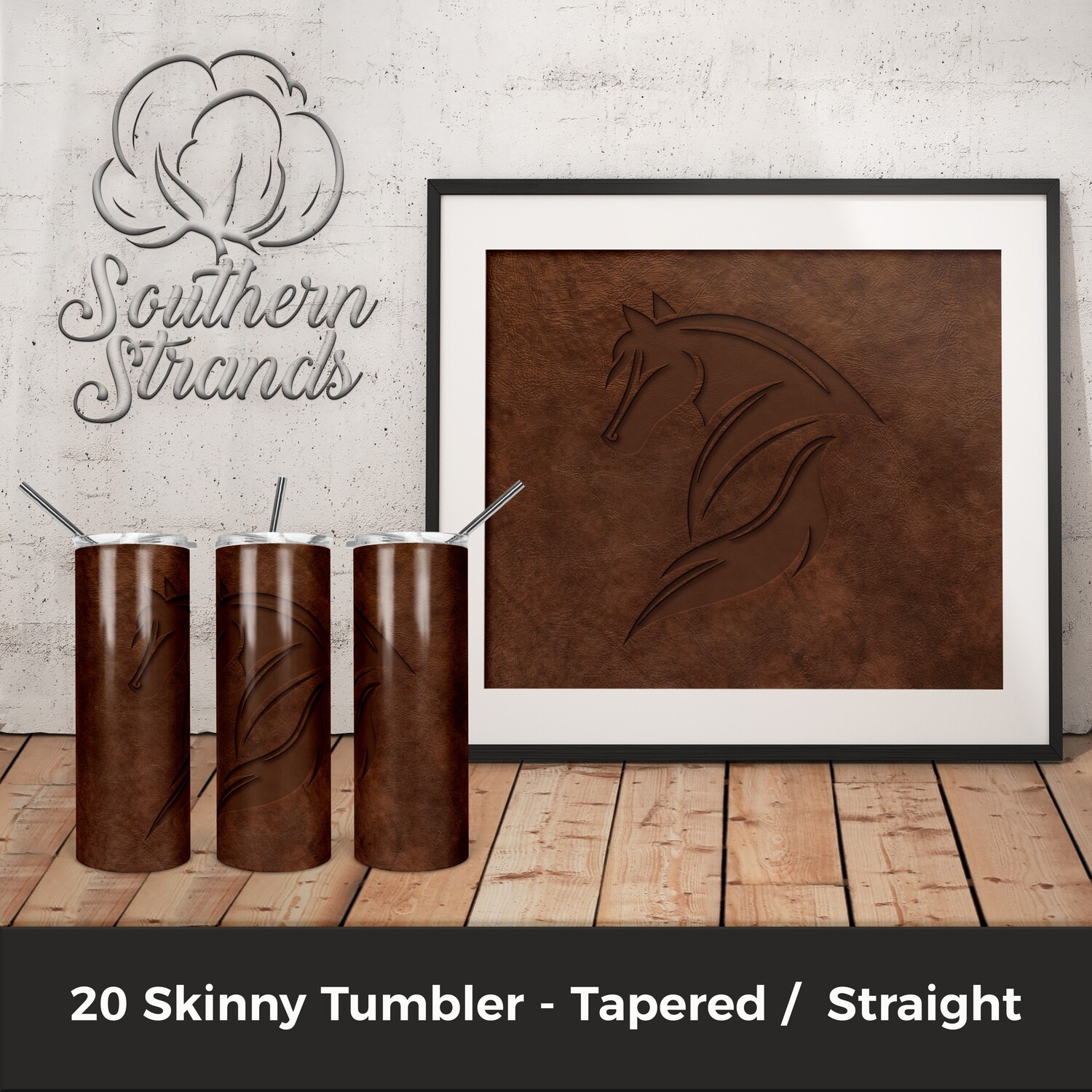 Stamped Leather Horse Tumbler | DIGITAL DESIGN
