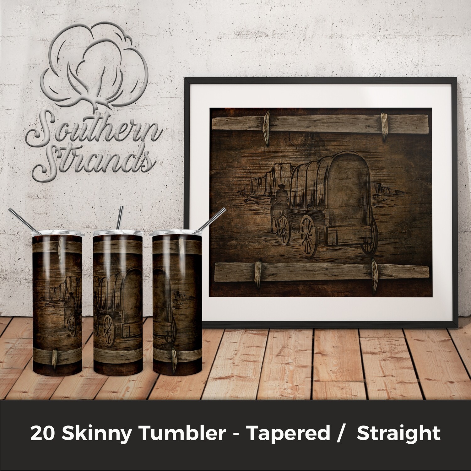 Carved Covered Wagon Tumbler | DIGITAL DESIGN