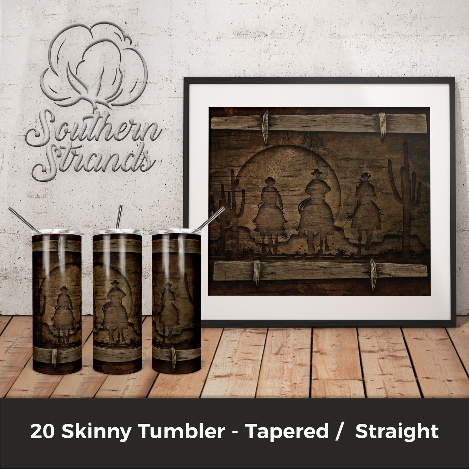 Carved Cowboys Riding Tumbler | DIGITAL DESIGN