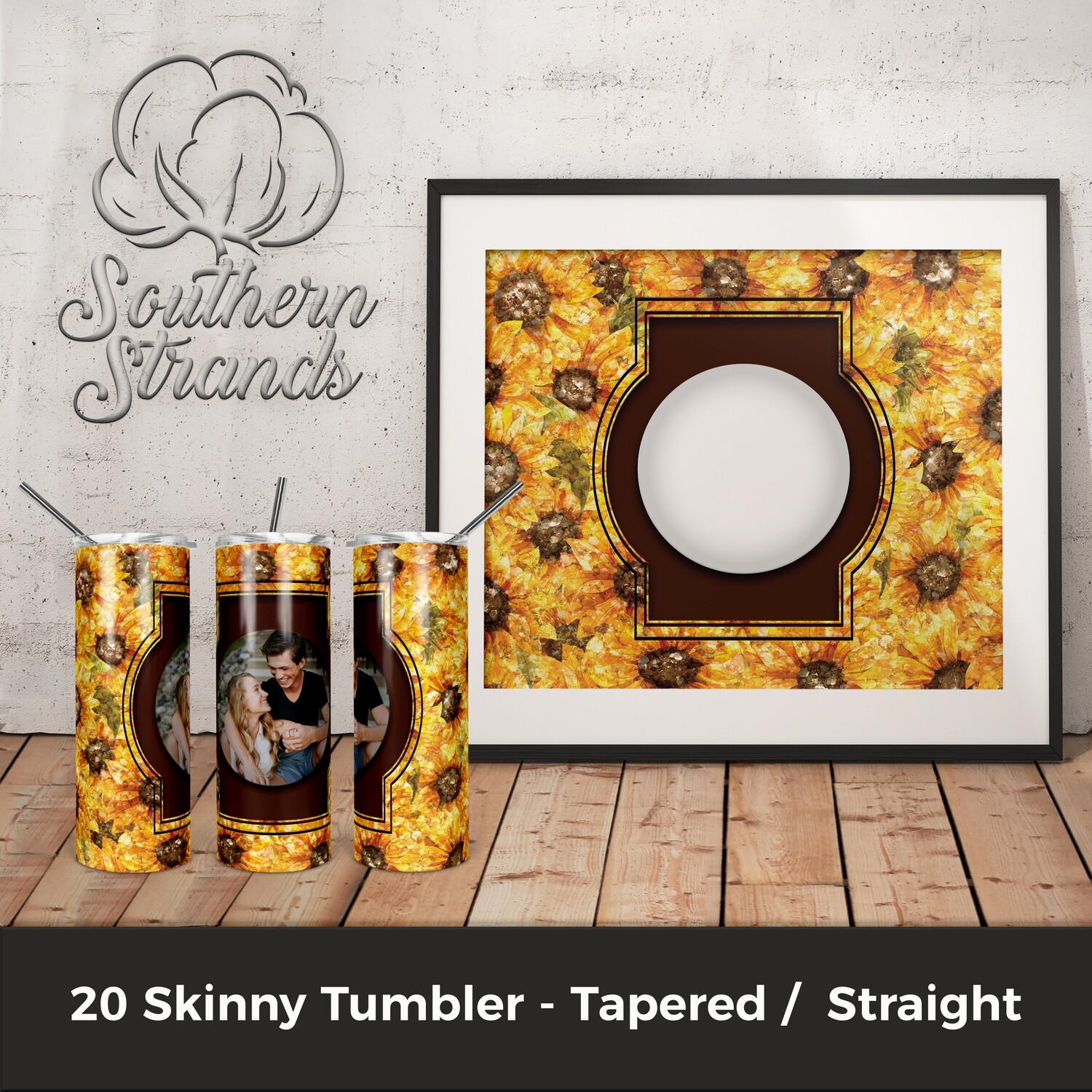 Watercolor Sunflower Photo Tumbler | DIGITAL DESIGN