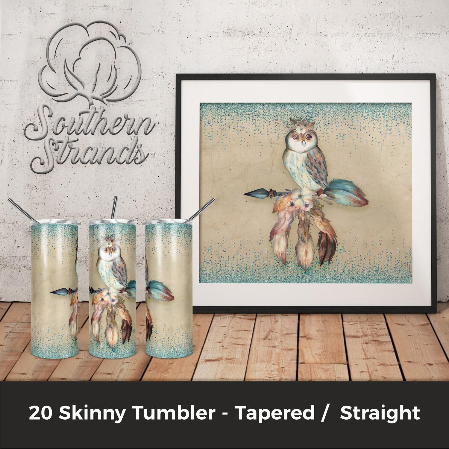 BoHo Arrow and Owl Tumbler | DIGITAL DESIGN