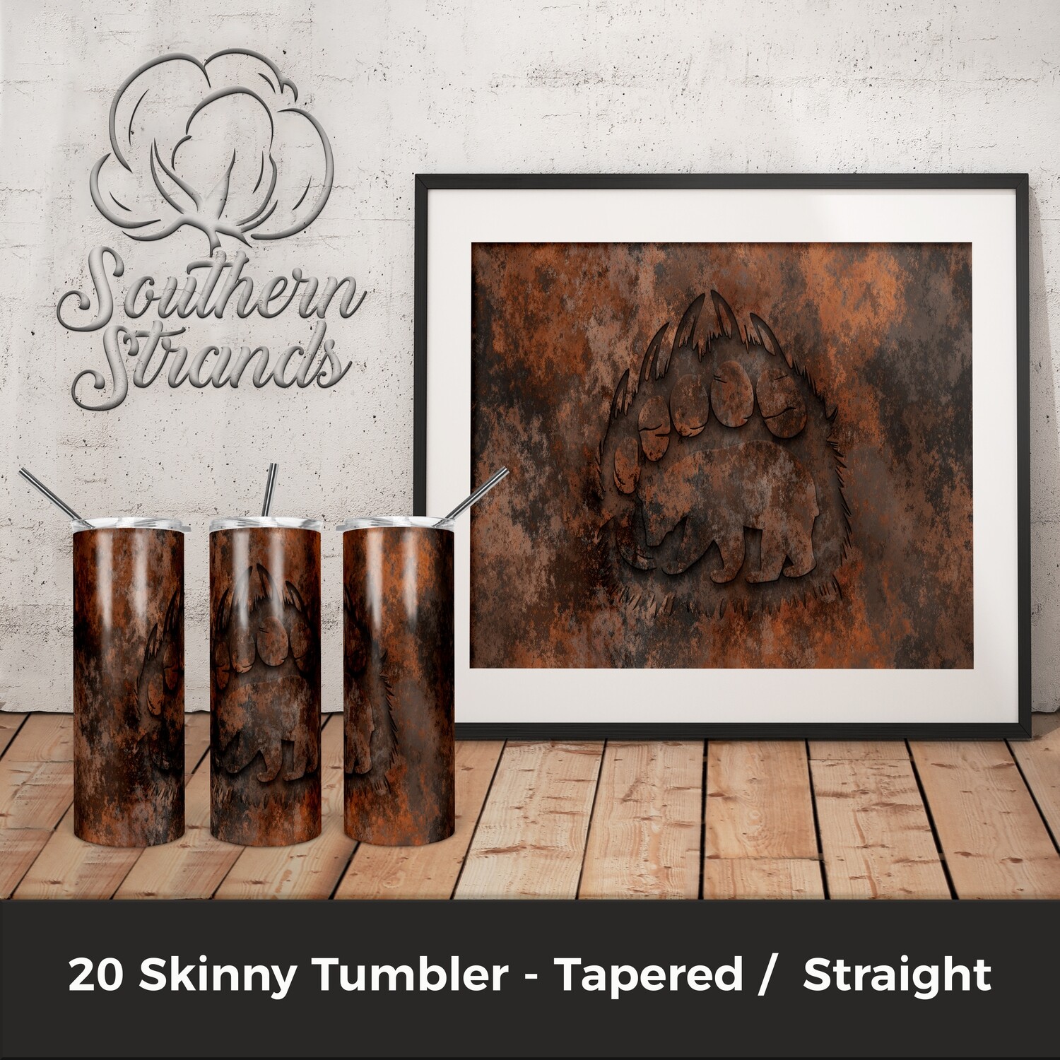 Rusty Bear Paw Tumbler | DIGITAL DESIGN