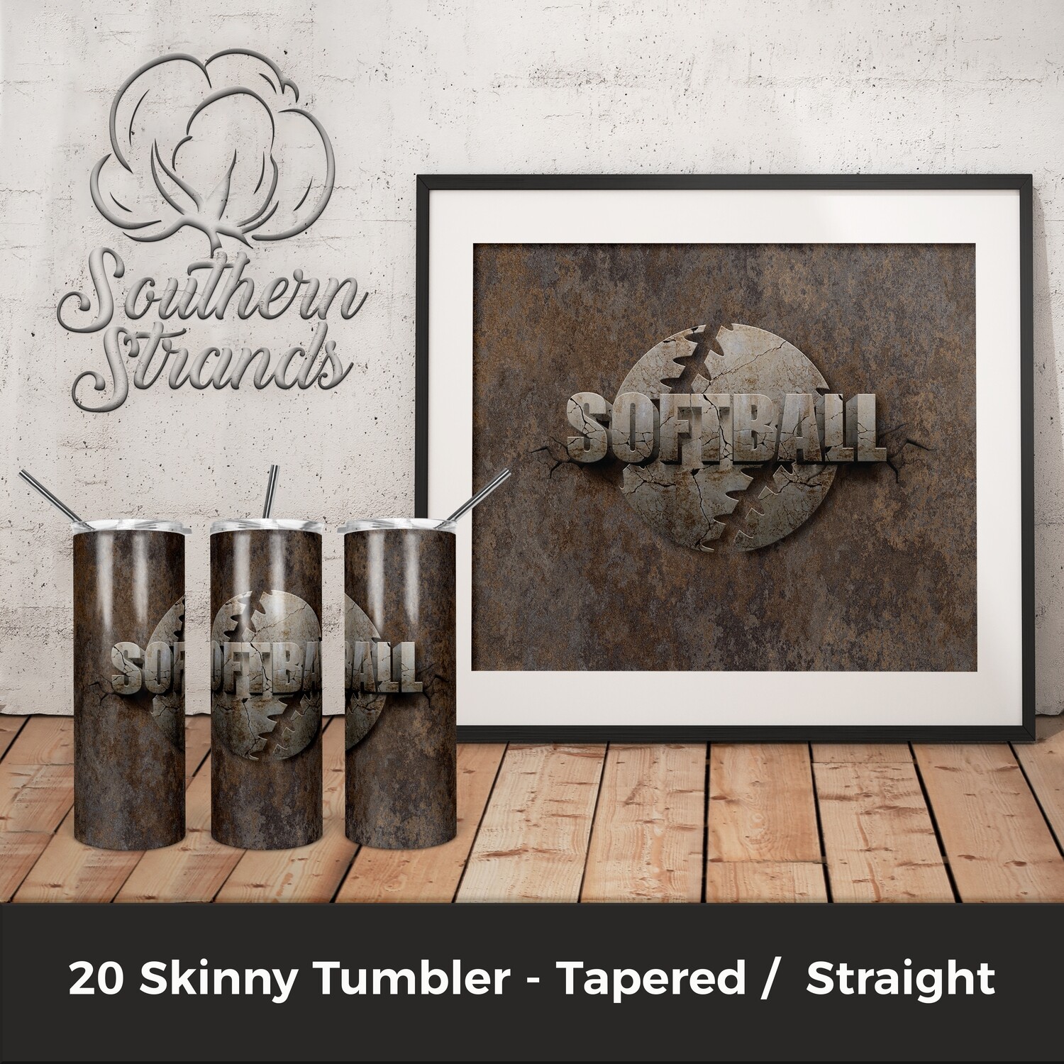 Cracked Sports Tumblers - Softball | DIGITAL DESIGN
