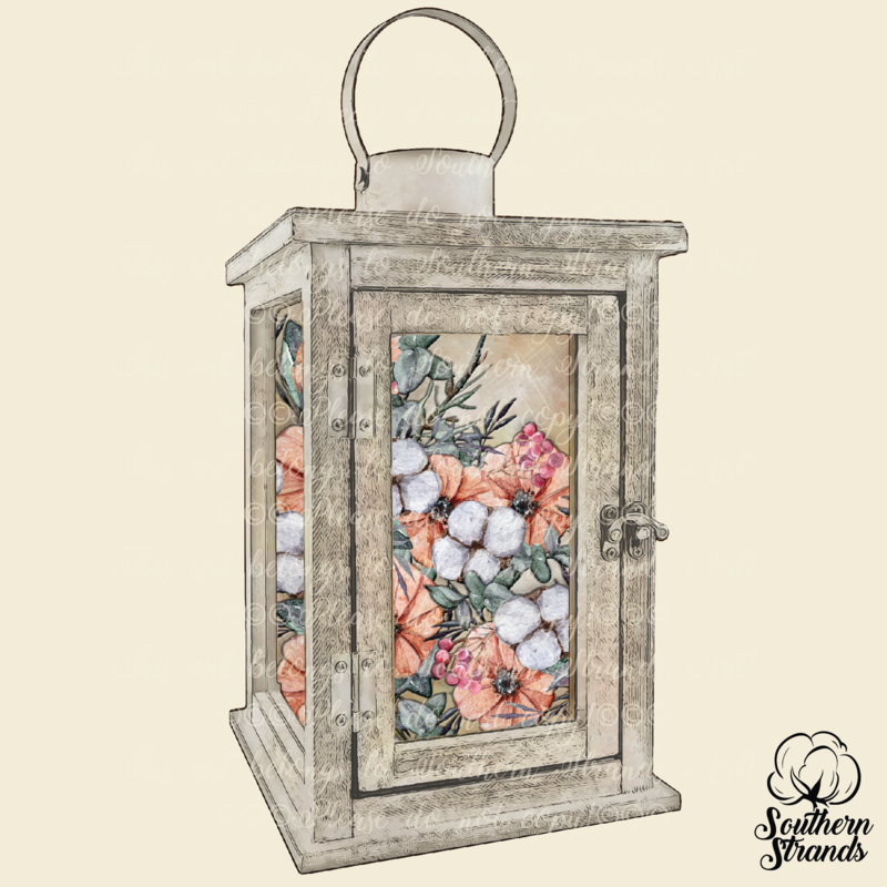 Spring Flowers Monogram Lantern - Light - Flowers Only | Standard Size and NEW Interchangeable Size with Inserts | DIGITAL DESIGN