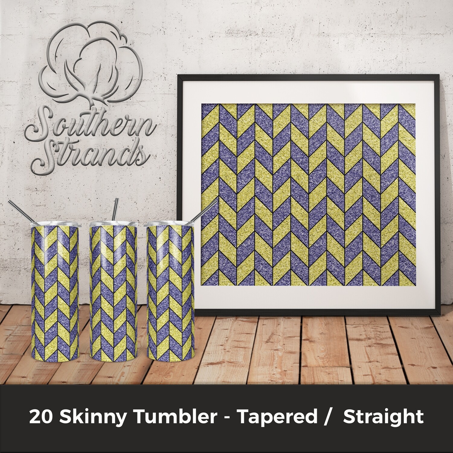 Tangram Tumbler Purple and Yellow | DIGITAL DESIGN