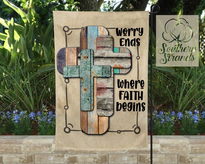 Where Faith Begins Garden Flag 12x18 | DIGITAL DESIGN