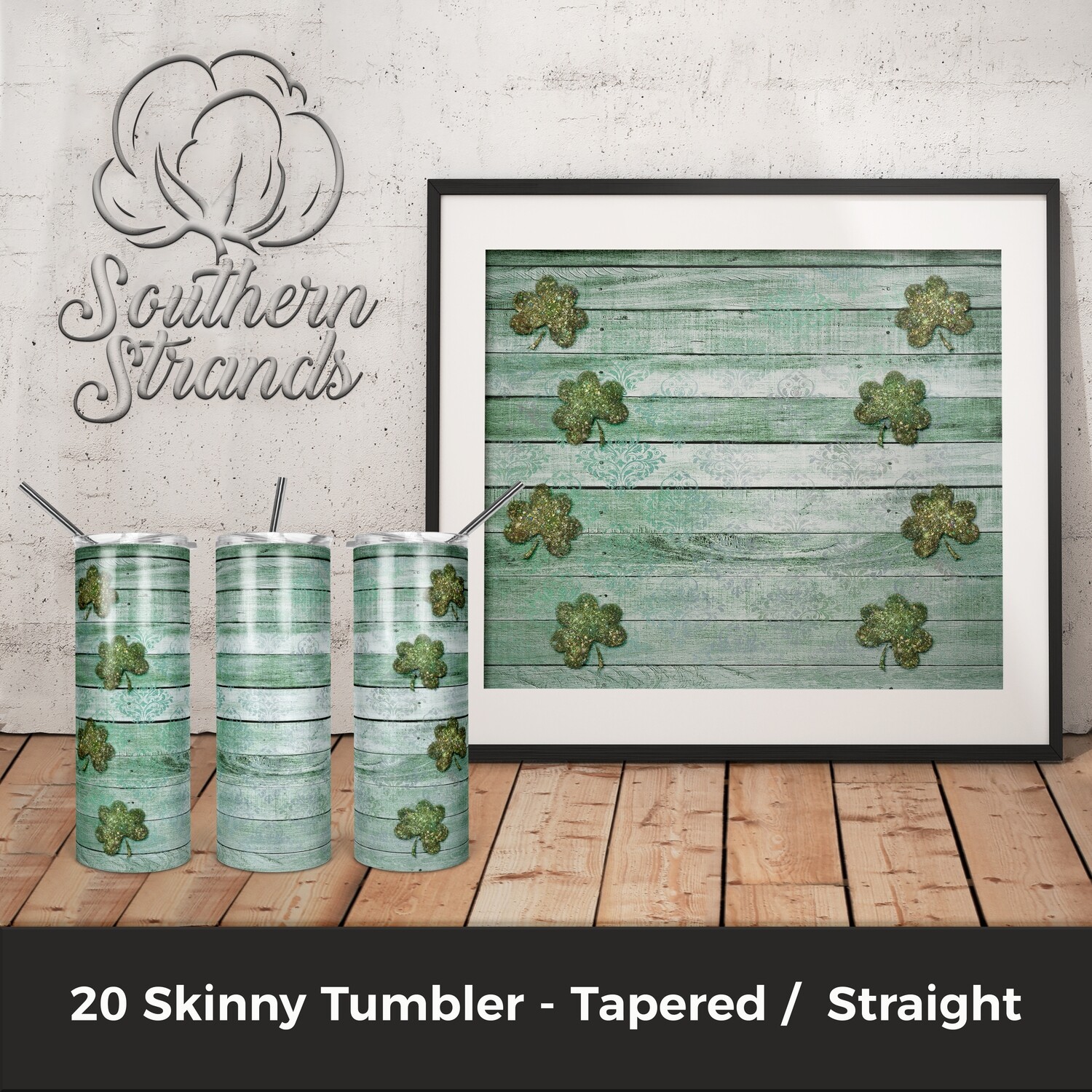 Wooden St. Patricks Clover Tumbler - Add Your Own Quote or Name | DIGITAL DESIGN