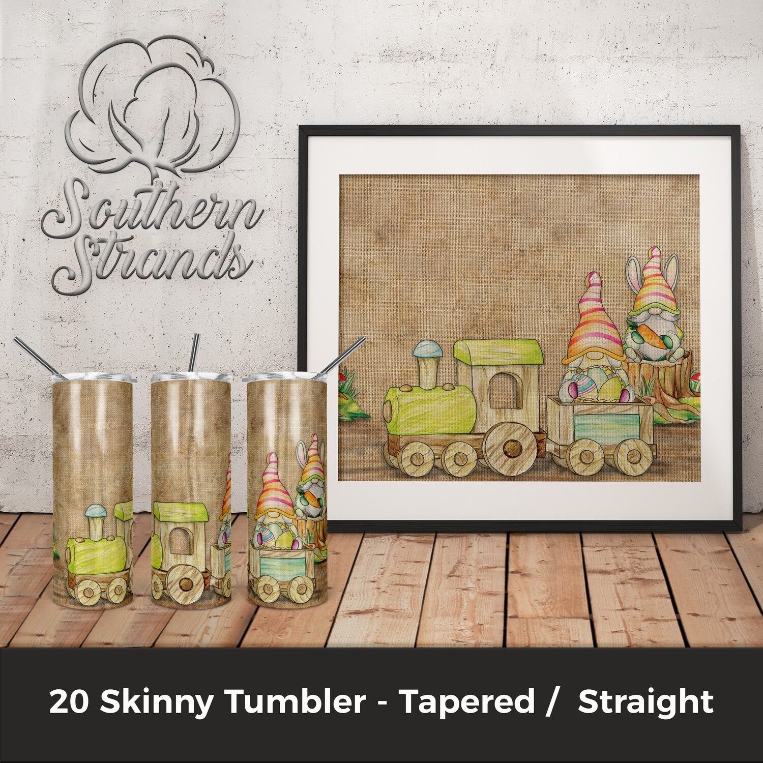 Easter Gnome Train Tumbler - Add Your Own Quote or Name | DIGITAL DESIGN