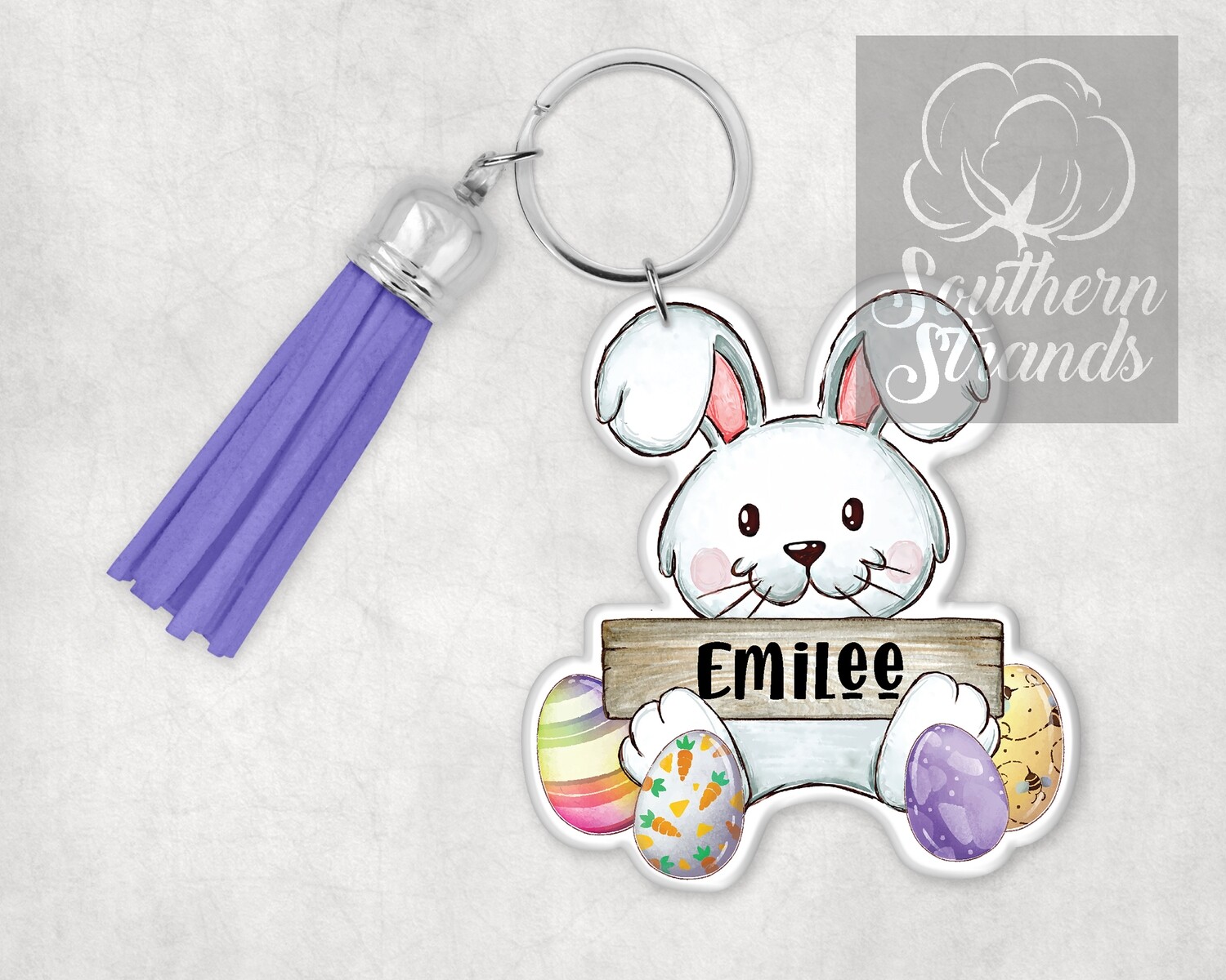 Easter Bunny - Pink - Key Chain or Basket Tag