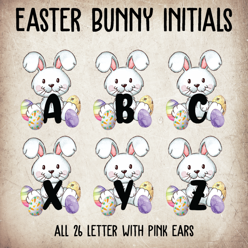 Easter Bunny Initials - Pink | All 26 Letters | DIGITAL DESIGN