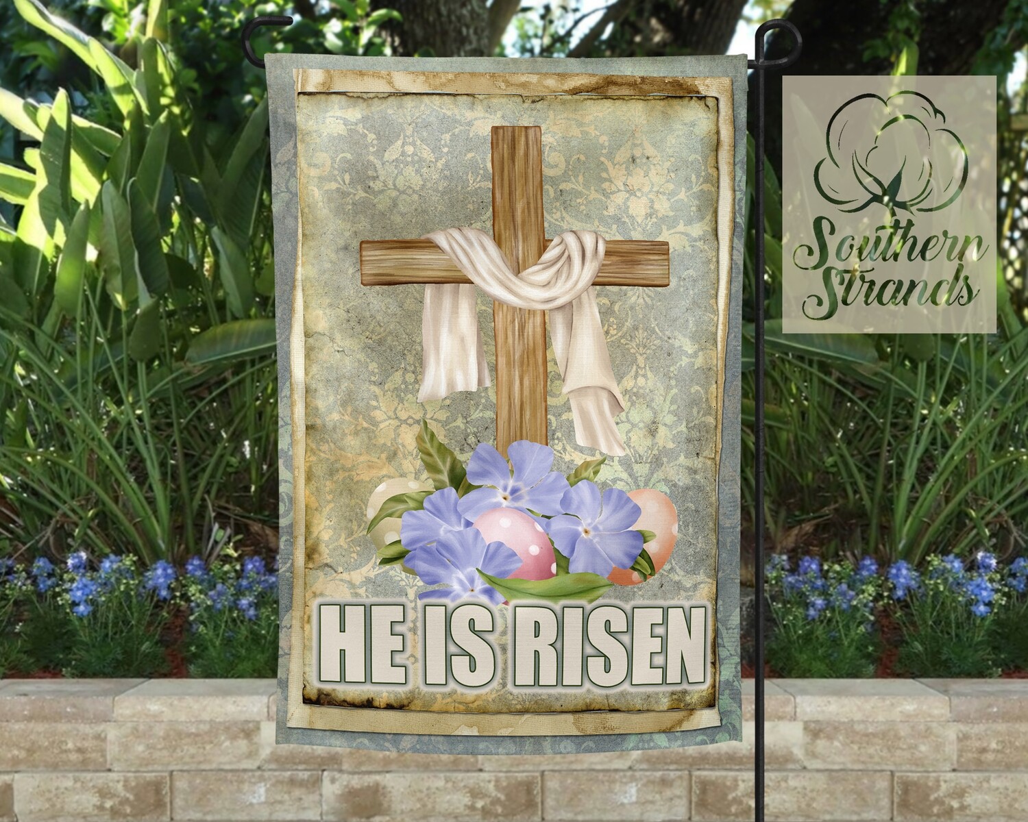 He Is Risen Garden Flag 12x18 | DIGITAL DESIGN
