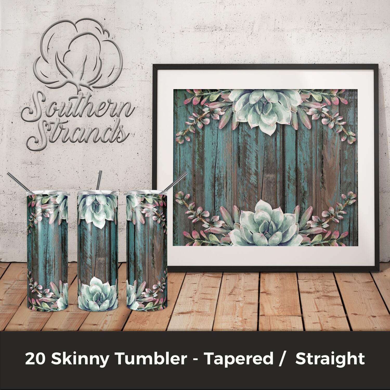 Wood and Succulents Tumbler | DIGITAL DESIGN