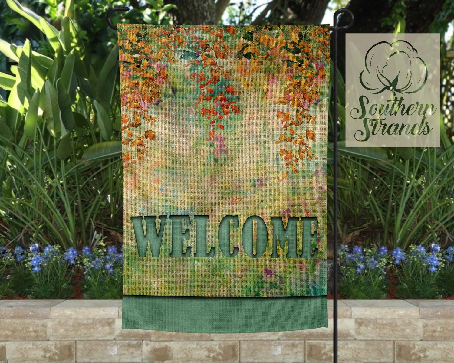 Painted Flowers Garden Flag 12x18 | DIGITAL DESIGN