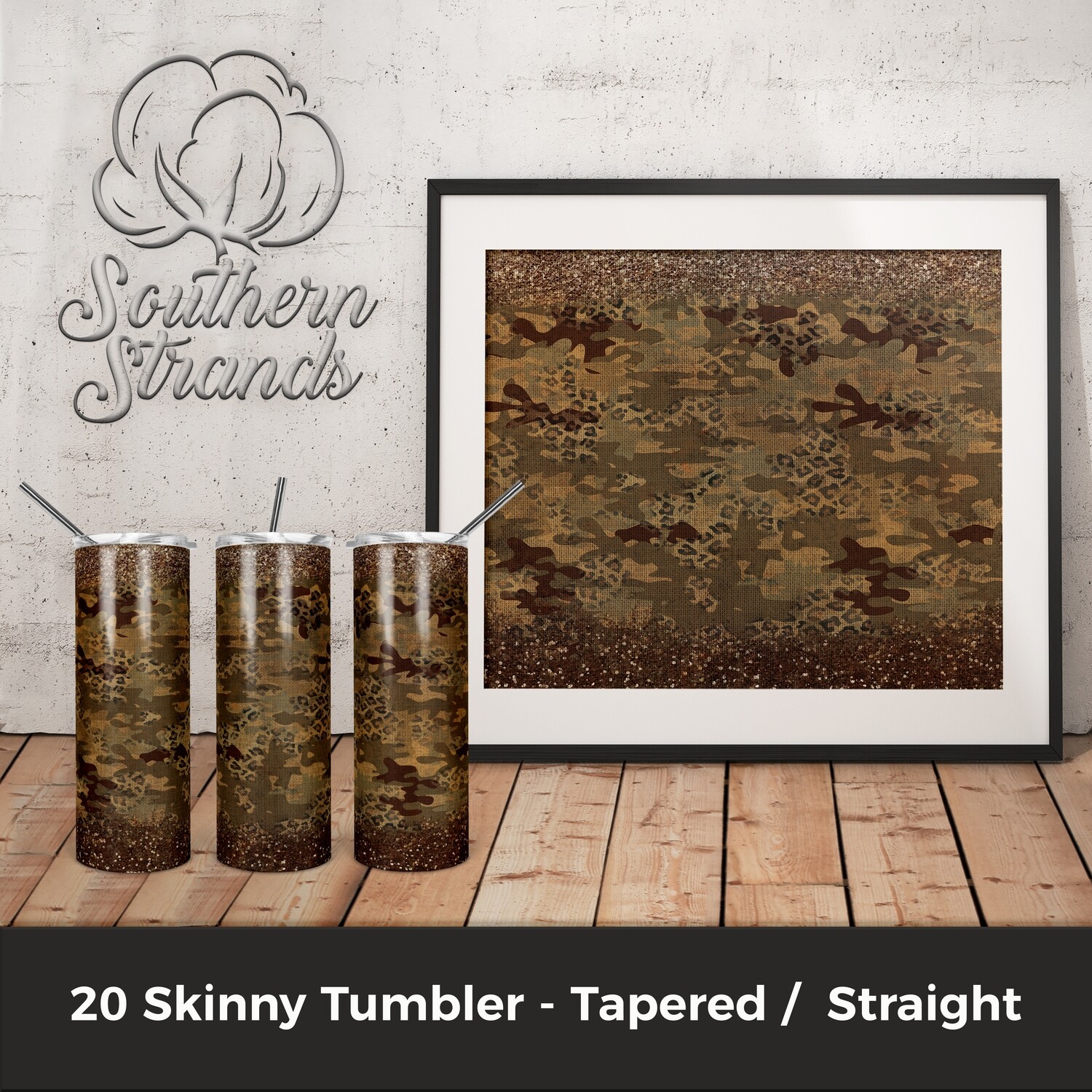 Leopard Camo Glitter Tumbler | DIGITAL DESIGN