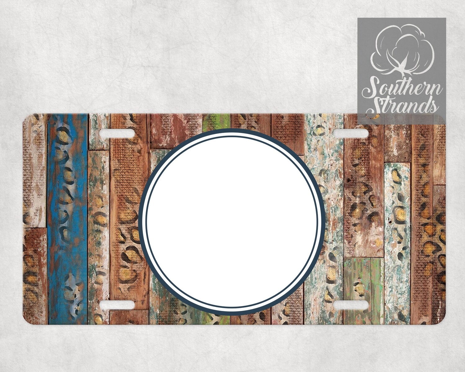 Grungy Leopard Wooden  License Plate | DIGITAL DESIGN