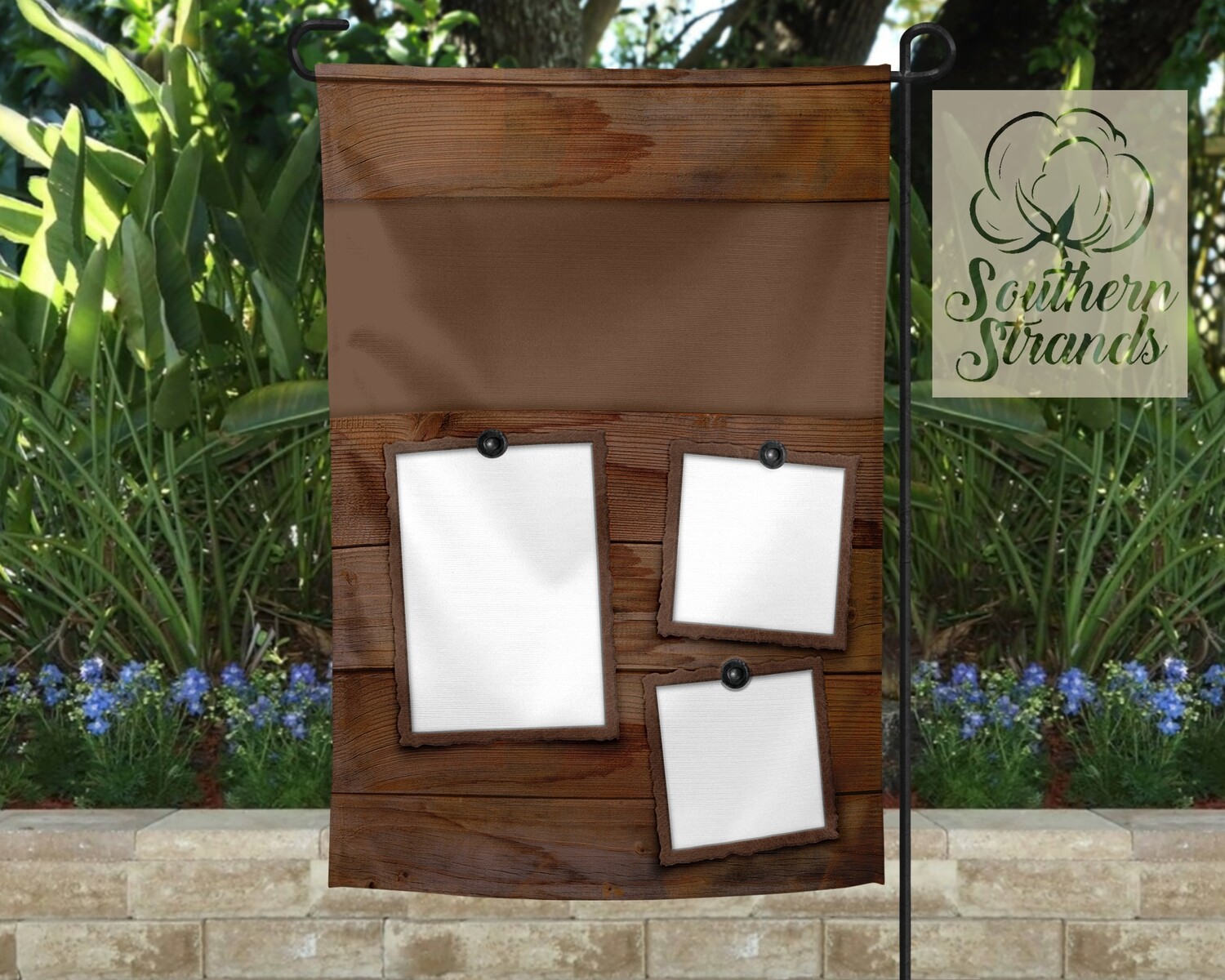 Wood Slabs and Polaroids Garden Flag 12x18 NO TEXT | DIGITAL DESIGN