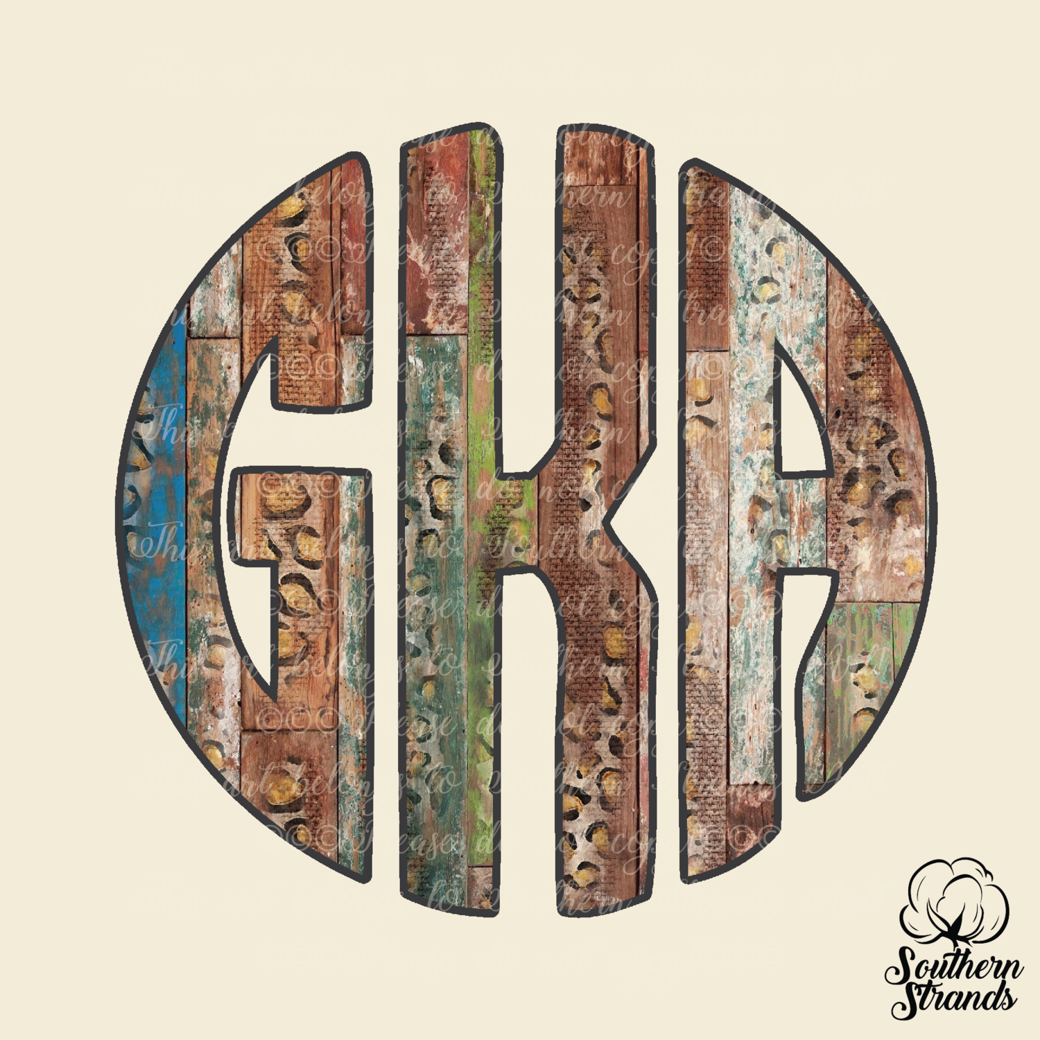 Grunge Leopard Wooden Circle Alpha | DIGITAL DESIGN