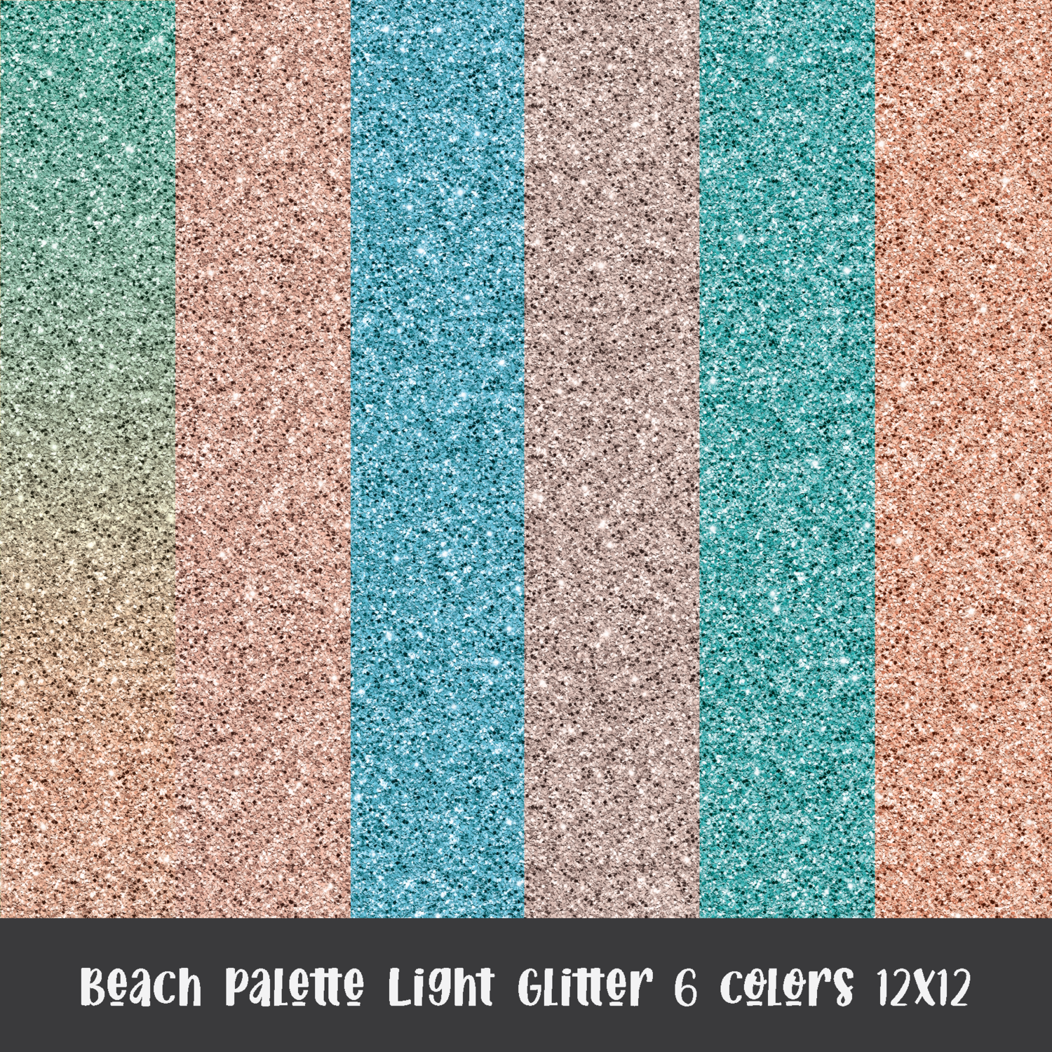 Beach Palette Light Glitter 6 Colors 12x12  | DIGITAL PAPER