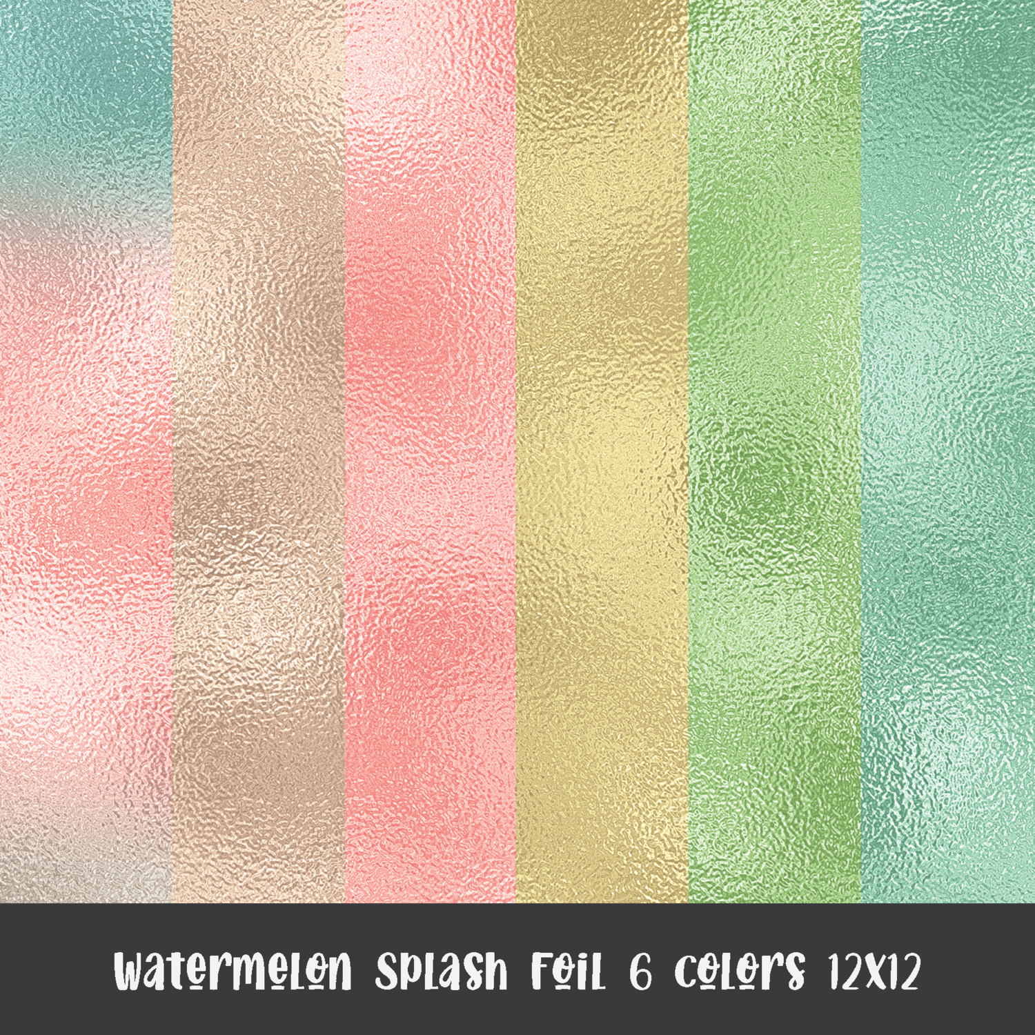 Watermelon Splash Foil 6 Colors 12x12  | DIGITAL PAPER