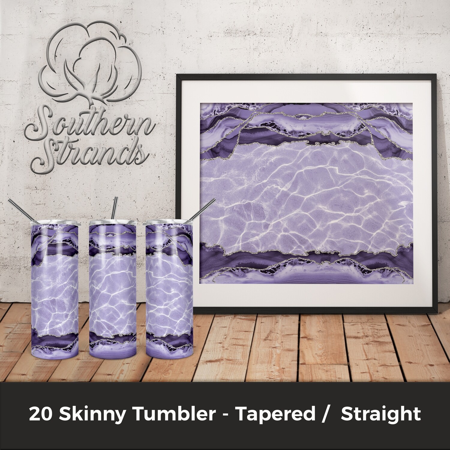 Purple Agate and Glitter Tumbler | DIGITAL DESIGN