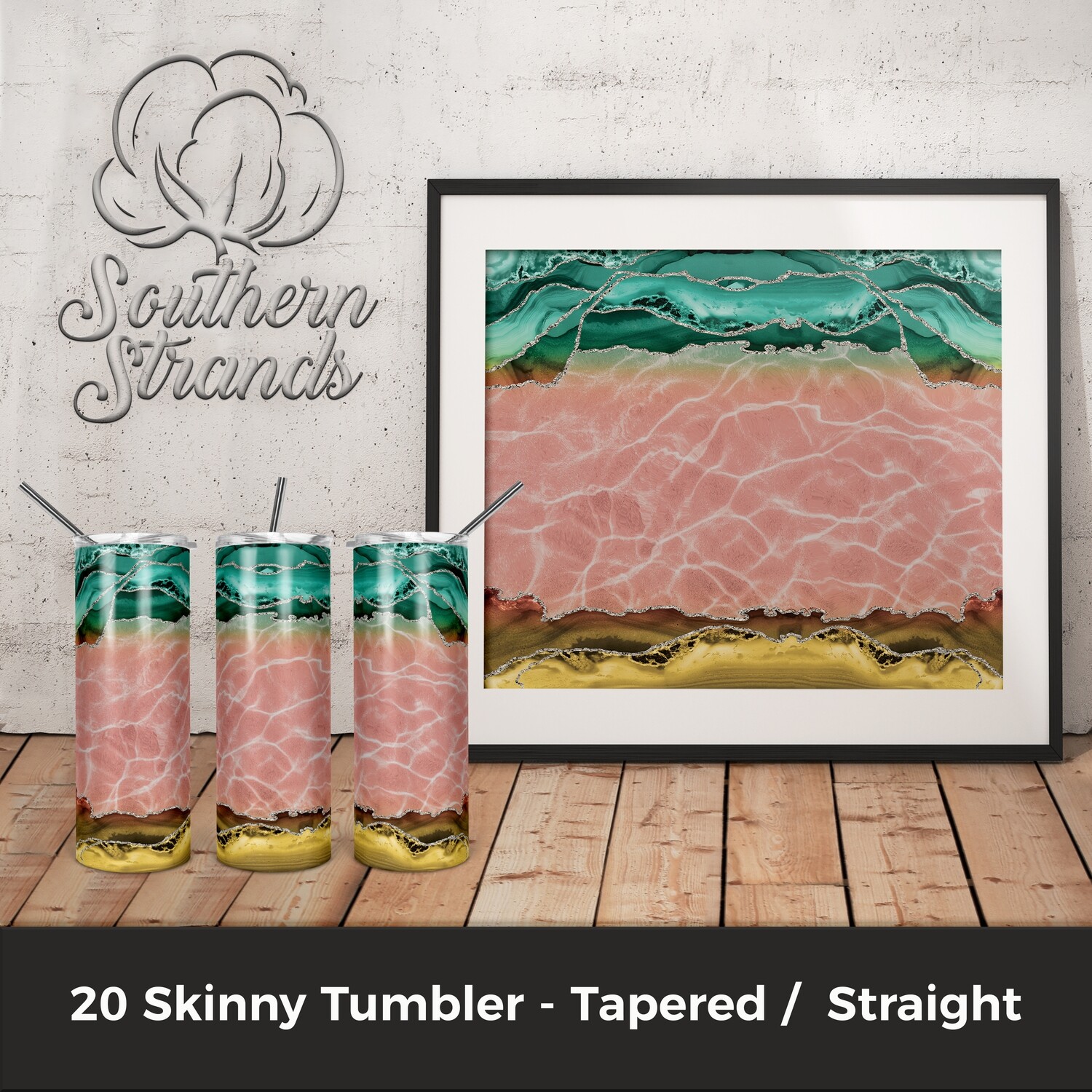 Sunset Agate and Glitter Tumbler | DIGITAL DESIGN