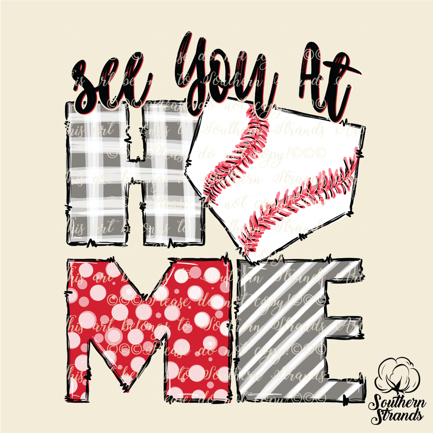 See You At Home - Red and Grey | DIGITAL DESIGN